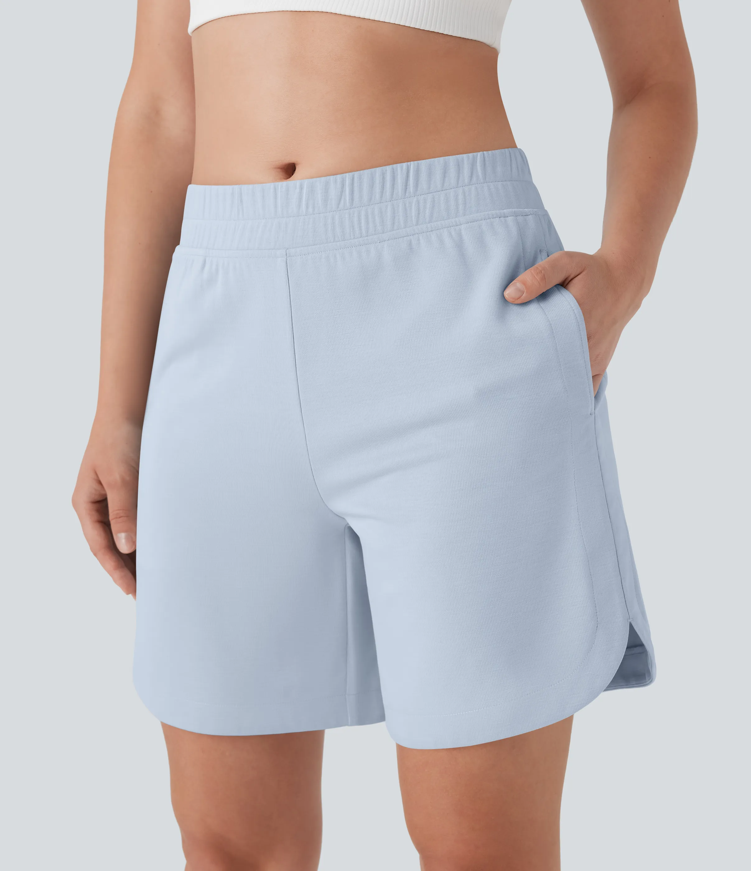 Halara Bermudas de yoga con cintura media, bolsillos laterales y dobladillo curvo - Plein Air - XS sold by Halara product image thumbnail 5