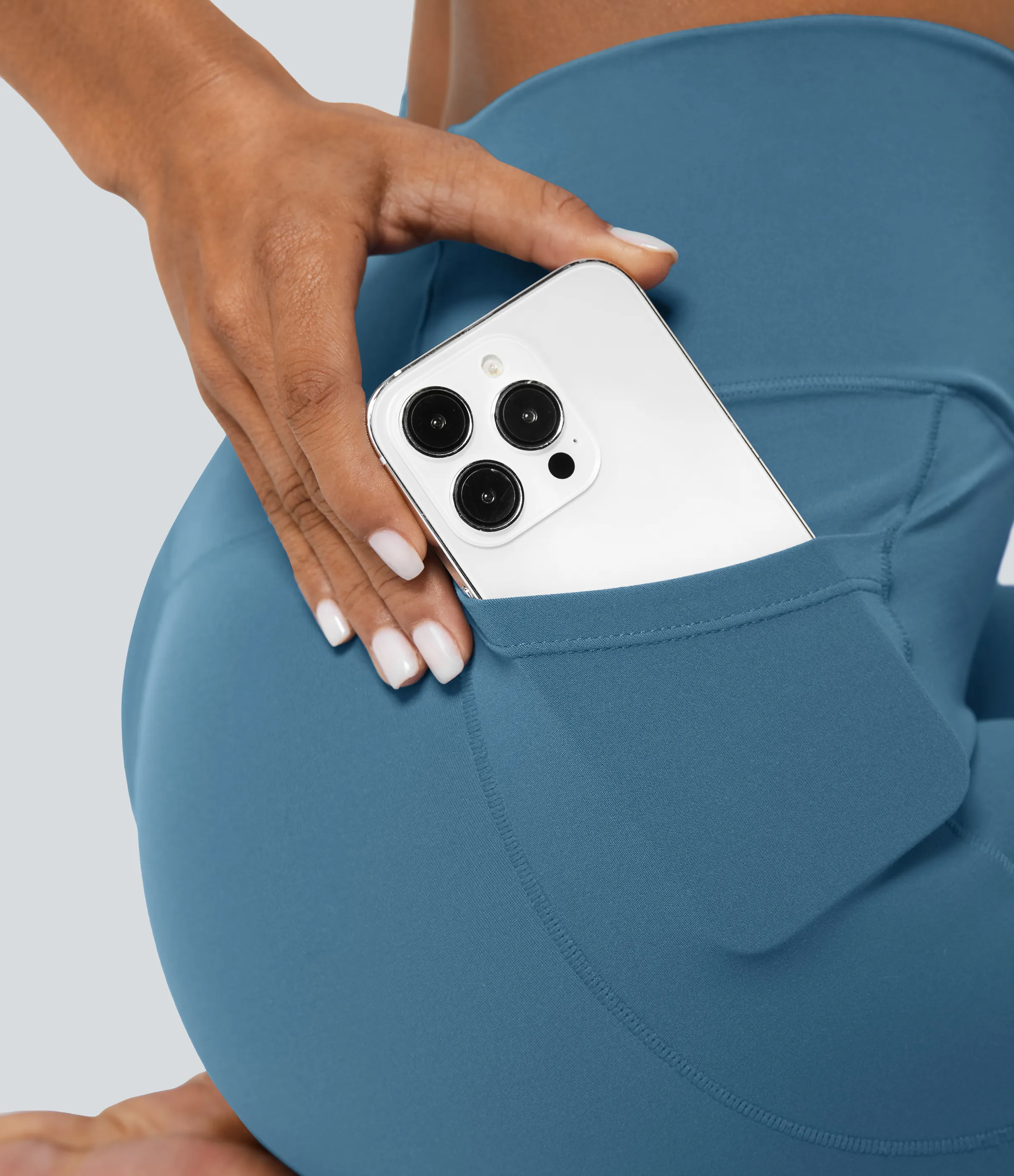 Halara Leggings Softlyzero™ liso bolsillo cruzado - Warm Mid Blue - XS(full_length) sold by Halara product image thumbnail 5