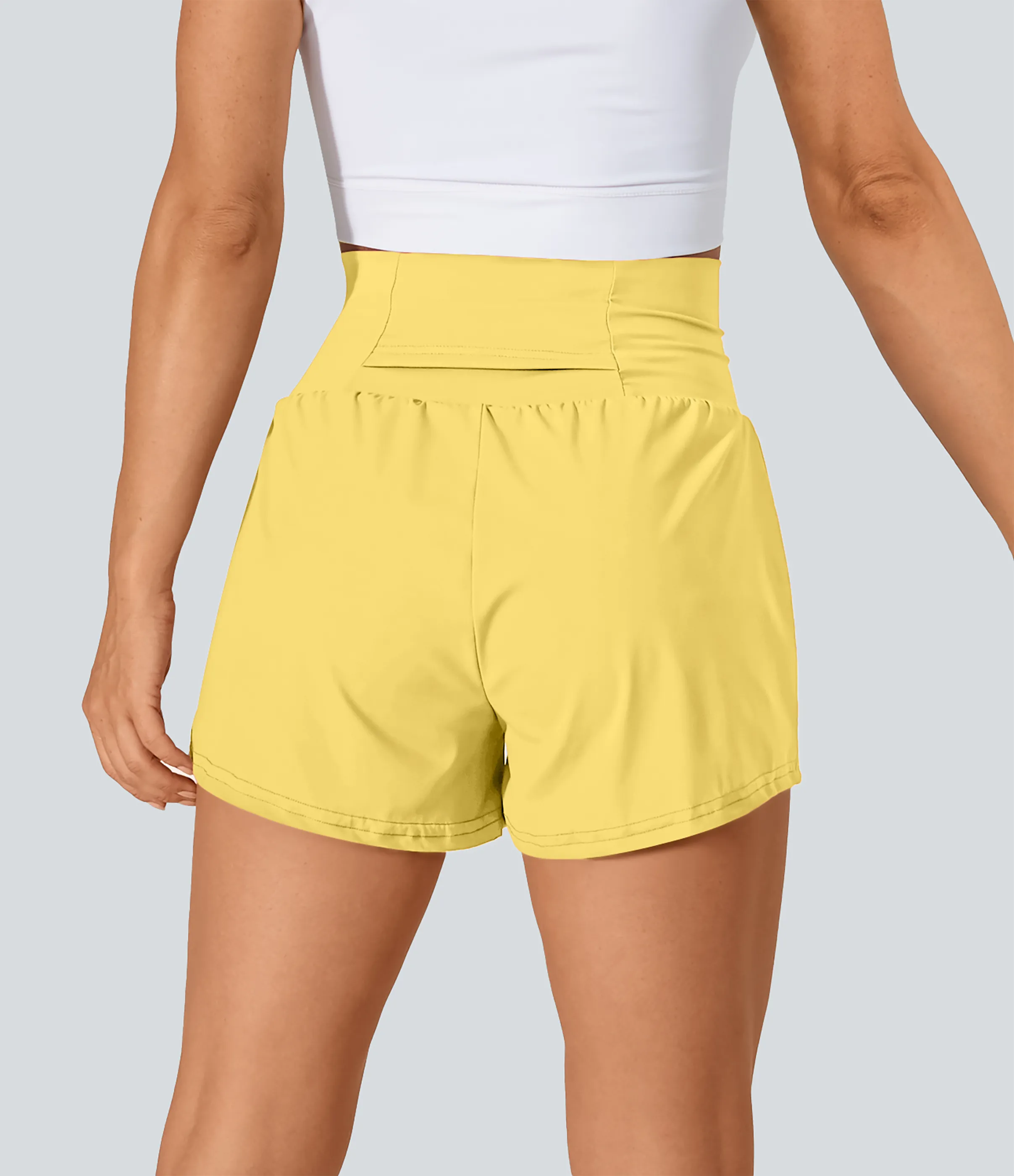 Halara Pantalón corto yoga 2 en 1 tiro alto bolsillo trasero lateral oculto 7.5cm - Goldfinch - S sold by Halara product image thumbnail 3