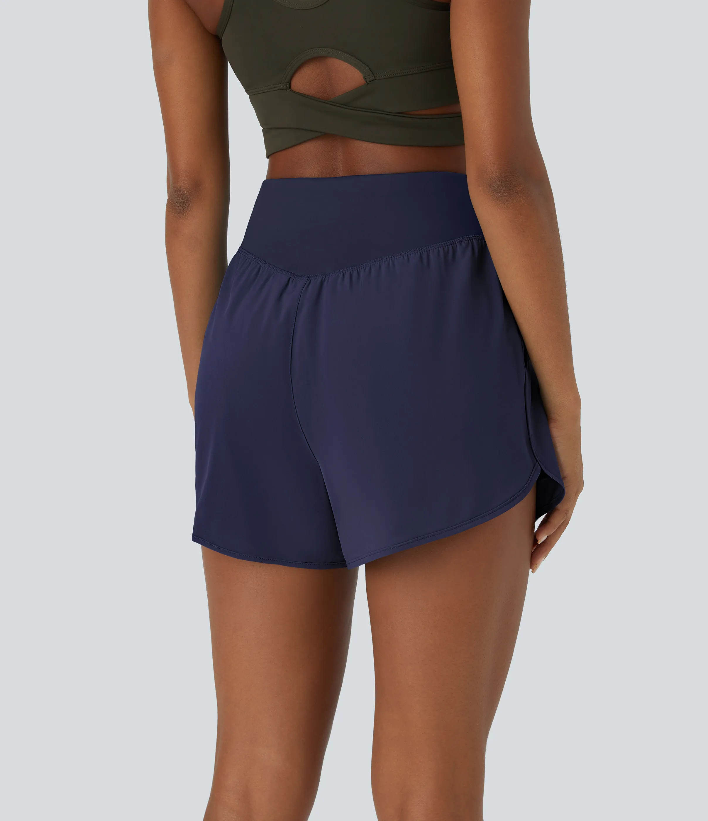 Halara Pantalón corto Breezeful™ secado rápido bolsillo lateral tiro alto 10cm - Black Diamond Blue - L sold by Halara product image thumbnail 3