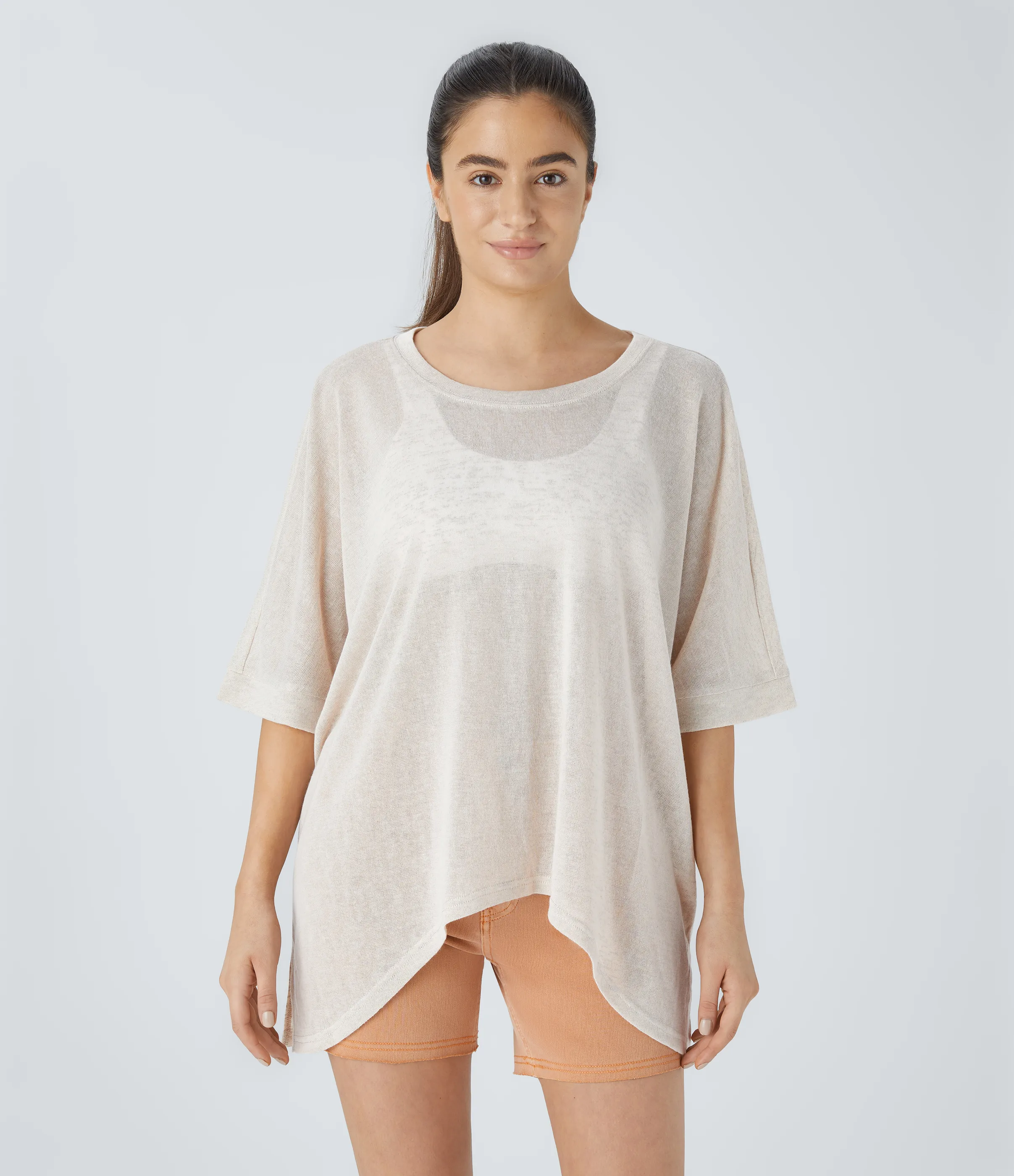 Halara Top extragrande transparente dobladillo dividido asimétrico - Whisper White - L sold by Halara product image thumbnail 2