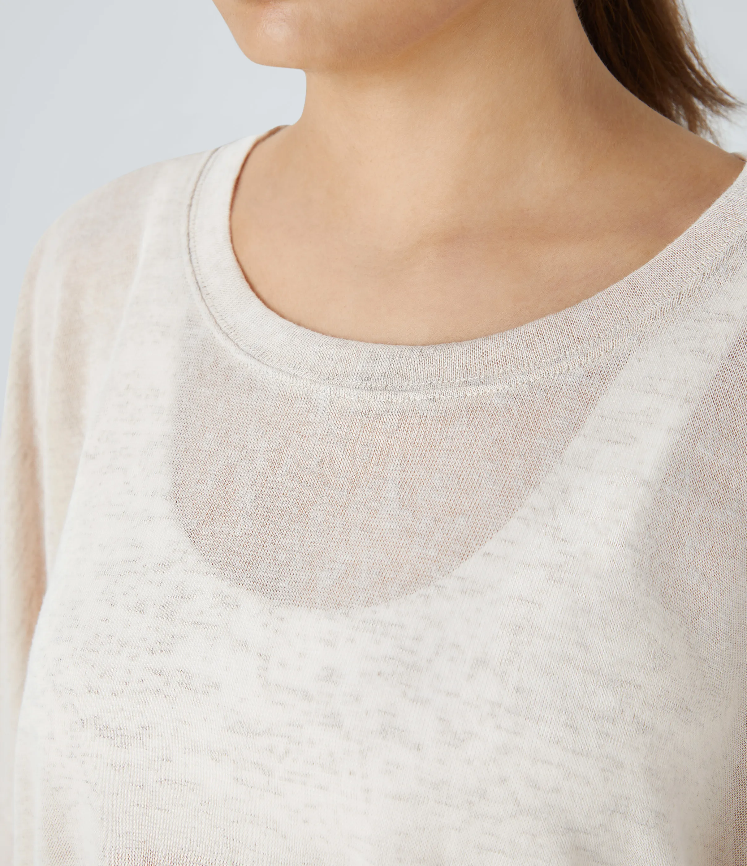 Halara Top extragrande transparente dobladillo dividido asimétrico - Whisper White - L sold by Halara product image thumbnail 5