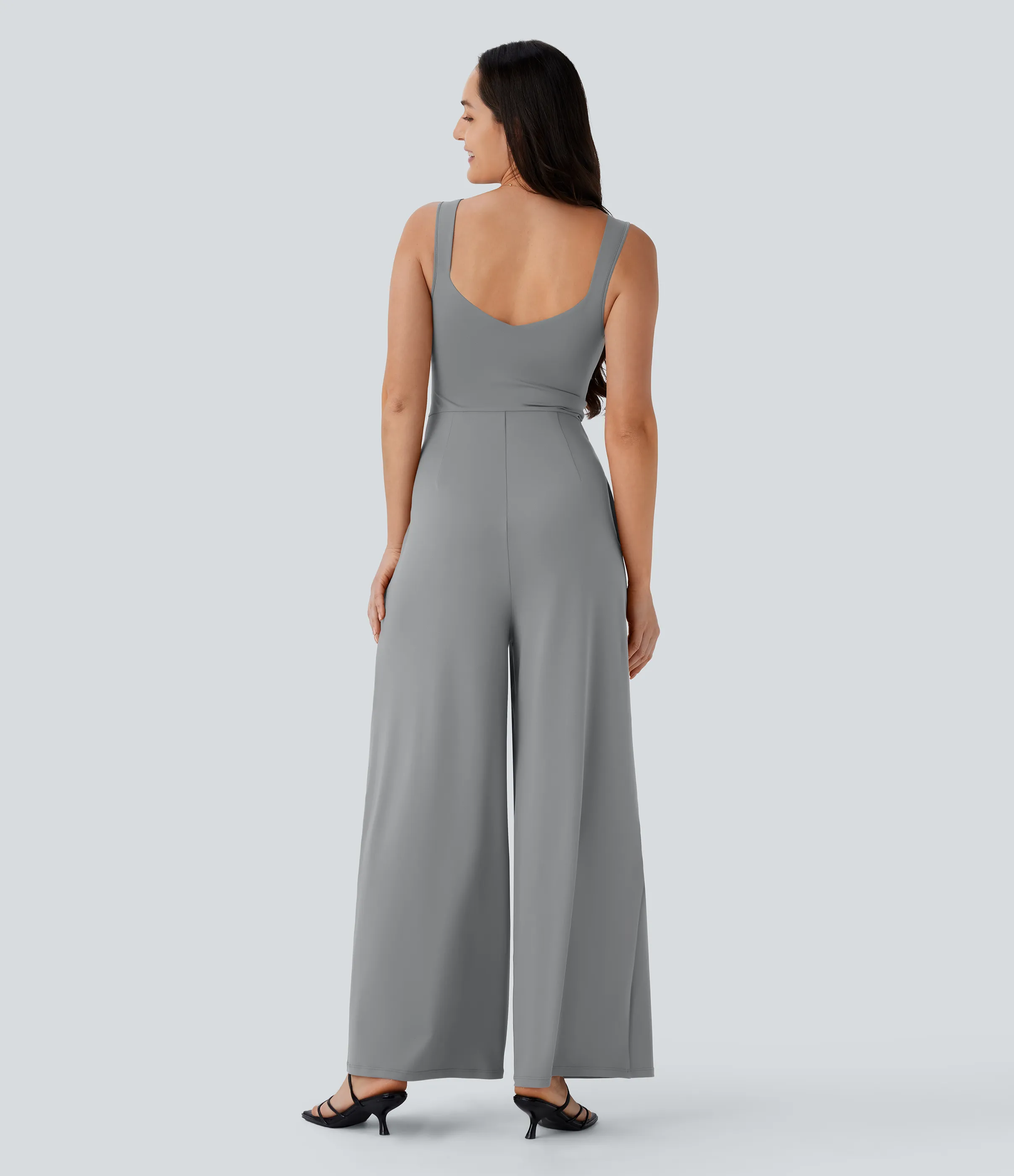 Halara Jumpsuit casual sin mangas con espalda en U y bolsillos - Ultimate Gray - S(regular) sold by Halara product image thumbnail 3