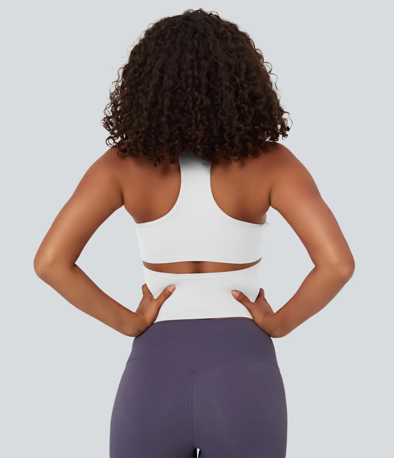 Halara Camiseta sin manga Softlyzero™ Plush yoga recortada espalda cruzada cuello U - White - L sold by Halara