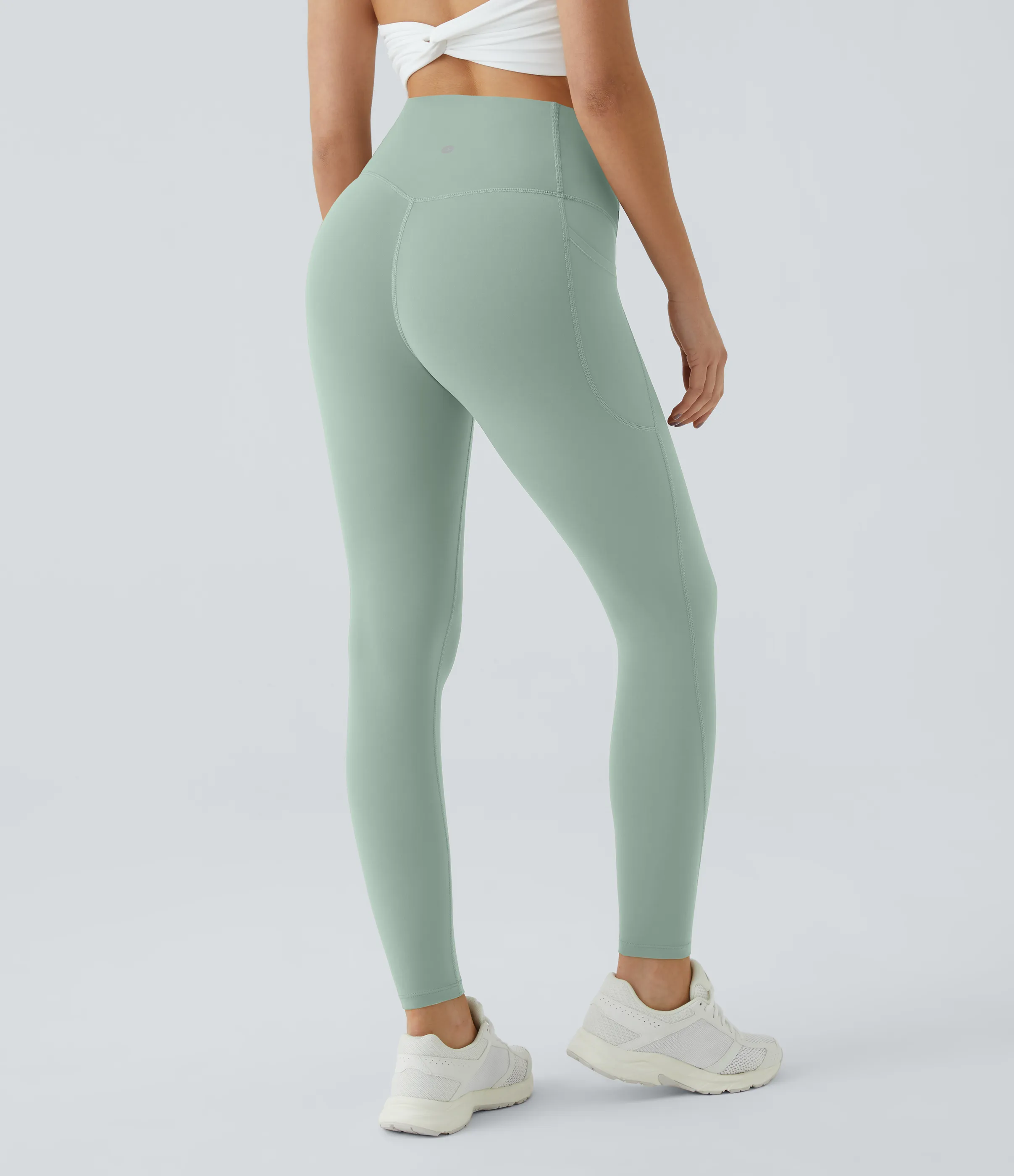 Halara Leggings SoCinched UltraSculpt entrenamiento control abdomen bolsillo lateral tiro alto - Iceberg Green - S(full_length) sold by Halara product image thumbnail 4