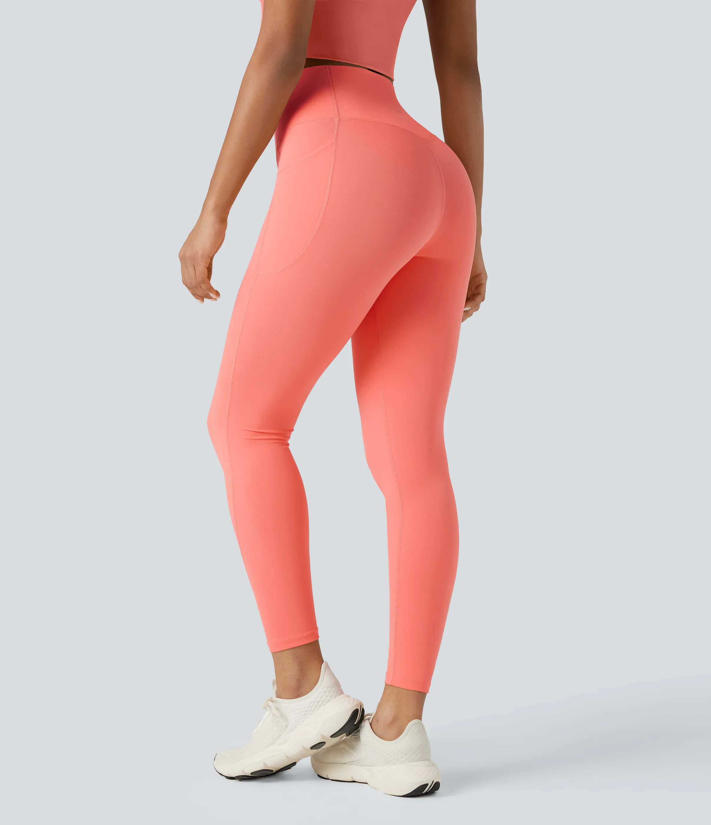 Halara Leggings SoCinched UltraSculpt entrenamiento control abdomen bolsillo lateral tiro alto - Fusion Coral - XXL(7/8) sold by Halara product image thumbnail 4