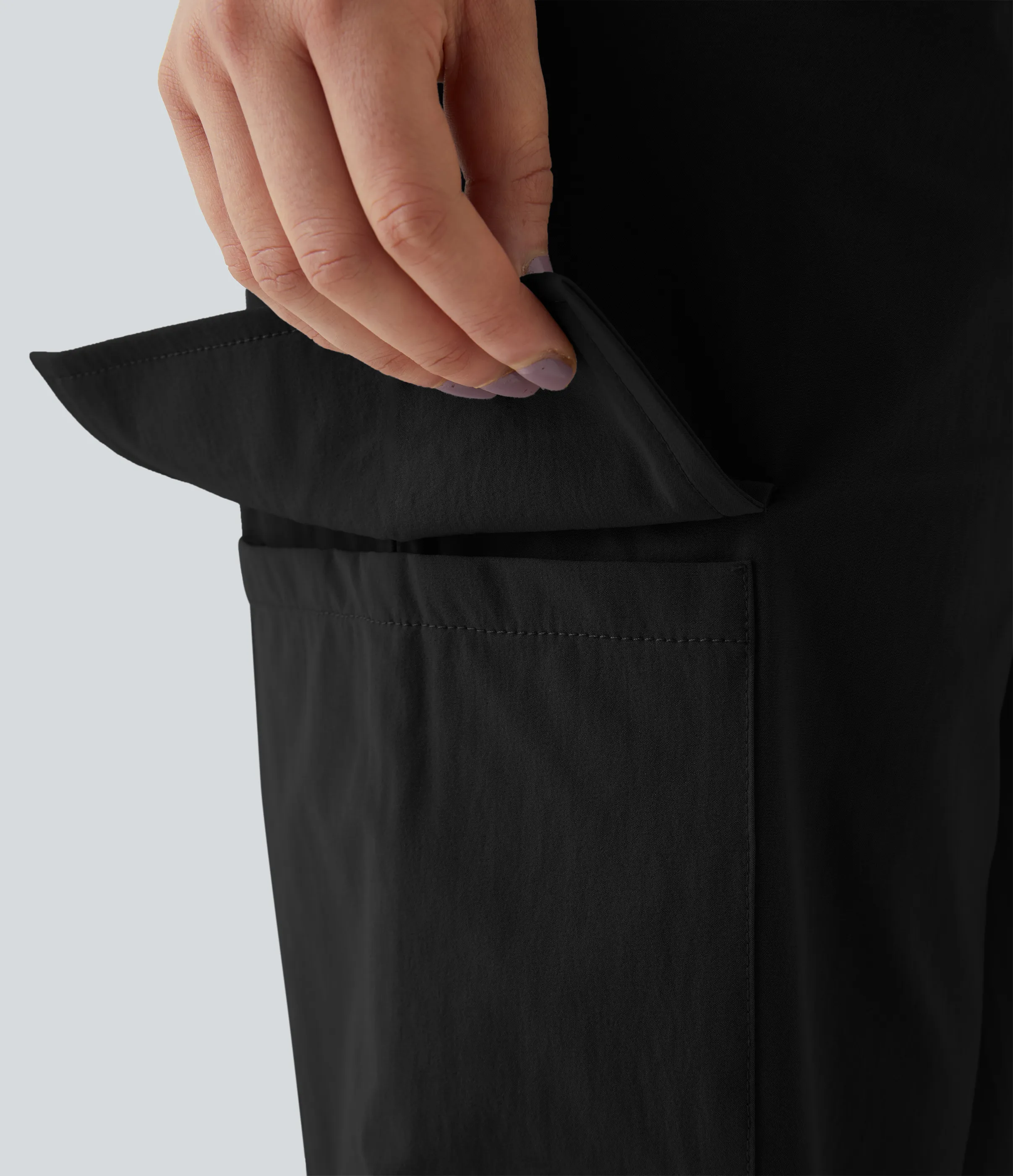 Halara Joggers cargo bolsillo lateral cordón tiro medio - Black - S sold by Halara product image thumbnail 5