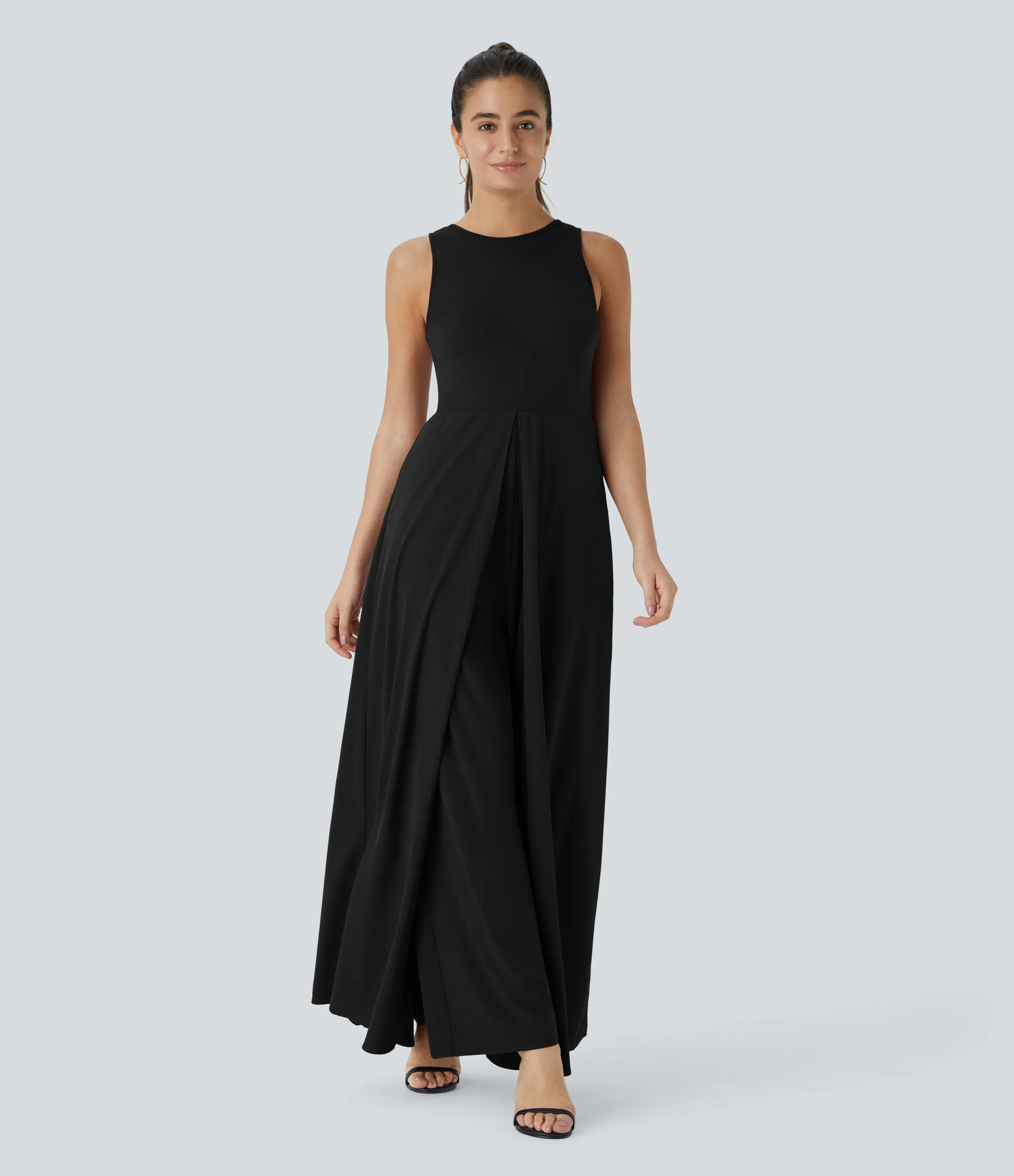 Halara Mono Breezeful™ sin mangas cremallera bolsillo lateral contrastante secado rápido dama honor invitada boda - Black - S(petite) sold by Halara product image thumbnail 5