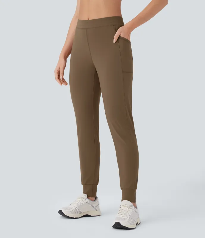 Halara Pantalón yoga ajustado bolsillo lateral tiro medio - Sepia - S(regular) sold by Halara