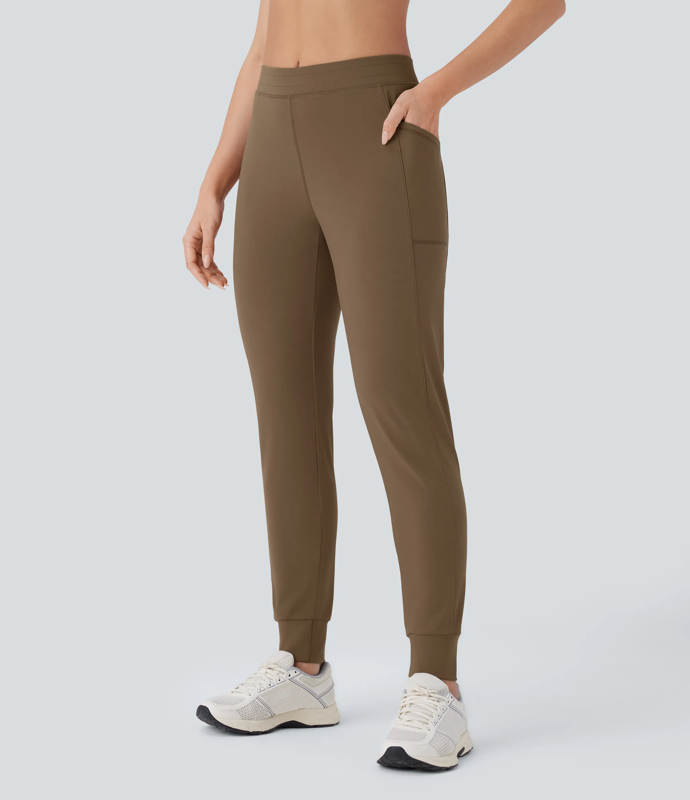Halara Pantalón yoga ajustado bolsillo lateral tiro medio - Sepia - S(regular) sold by Halara product image thumbnail 2