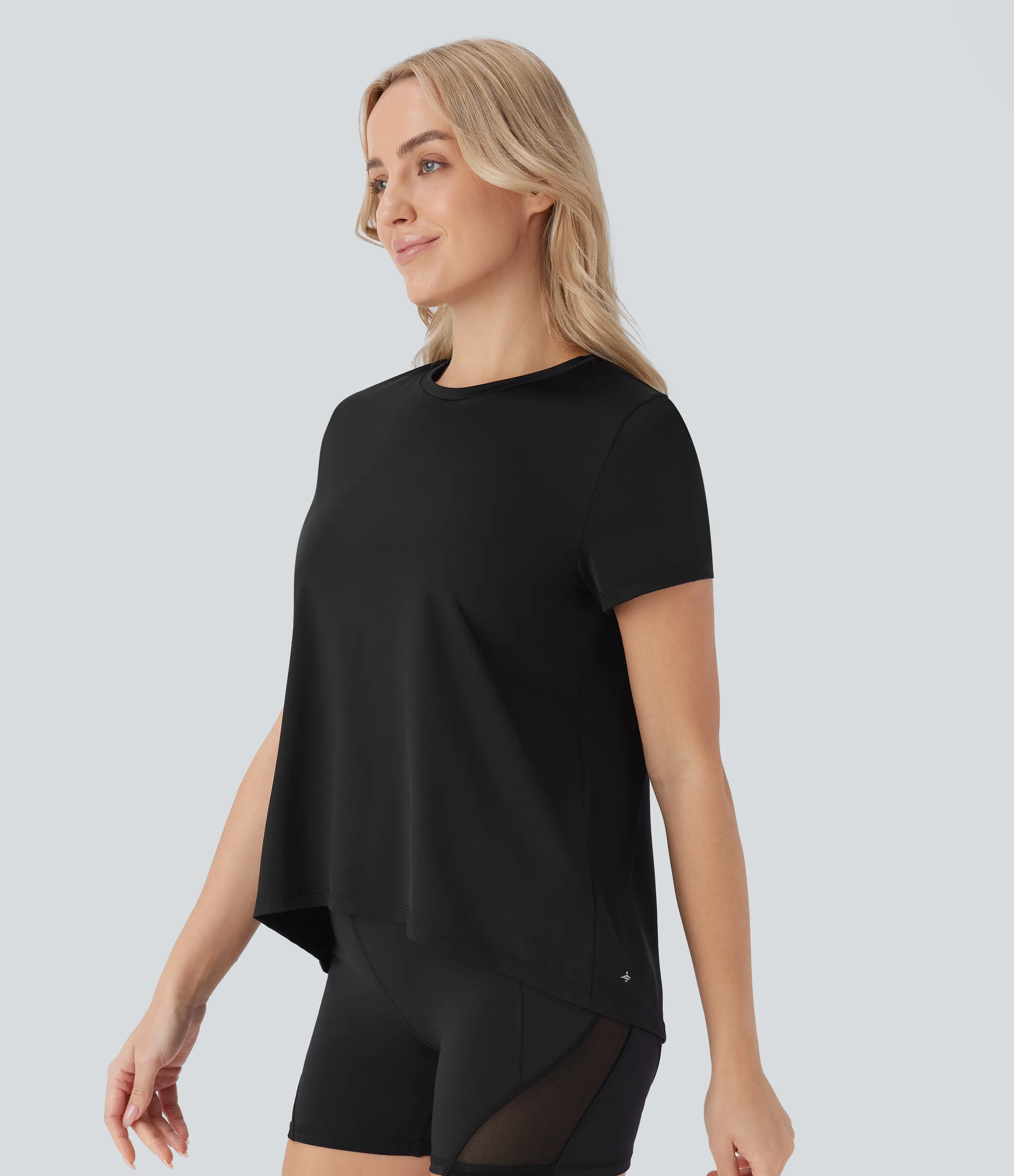 Halara Top deportivo yoga manga corta cuello redondo tiro alto - Black - XS sold by Halara product image thumbnail 4