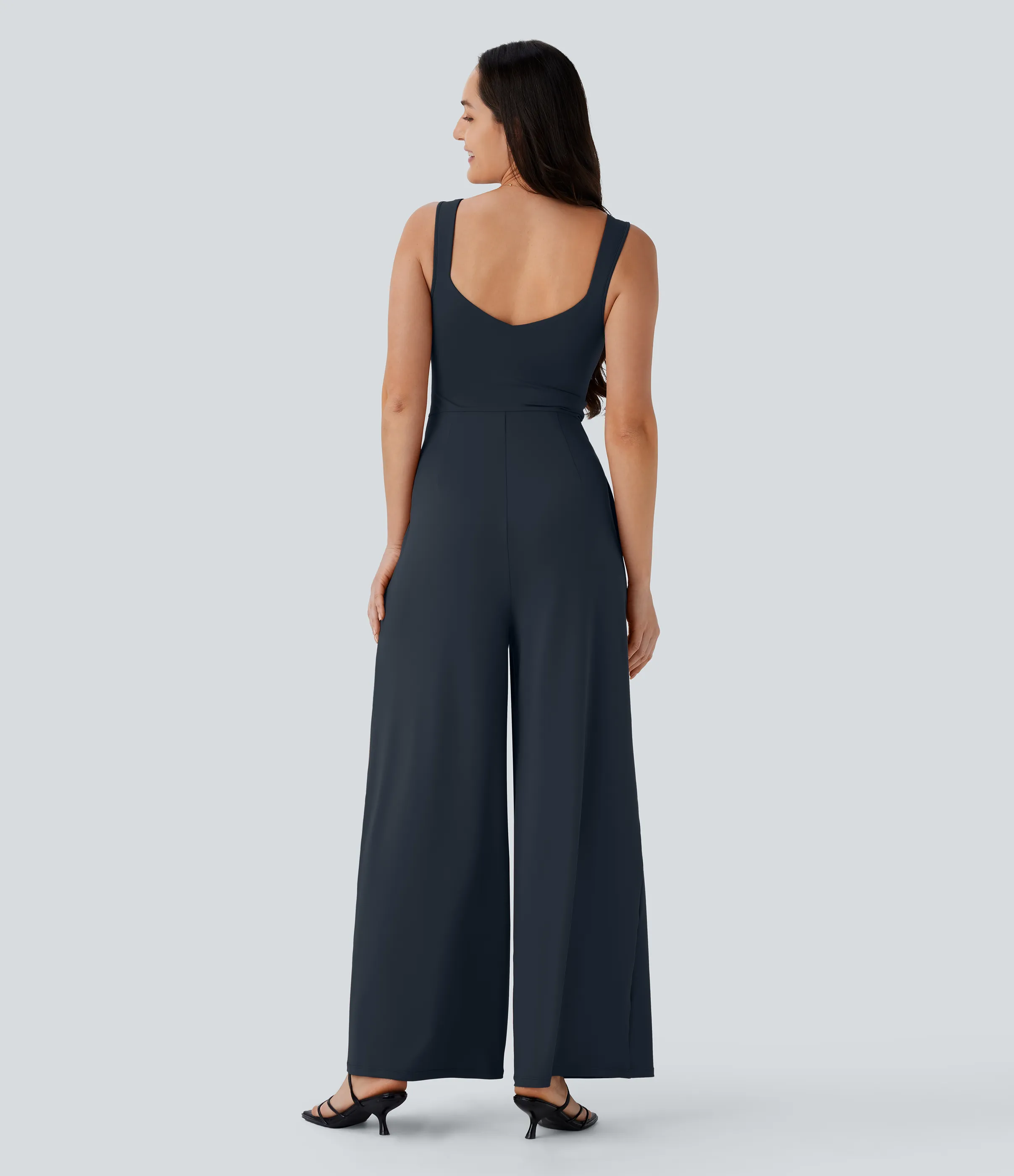 Halara Jumpsuit casual sin mangas con espalda en U y bolsillos - Dark Sapphire - XL(regular) sold by Halara product image thumbnail 3