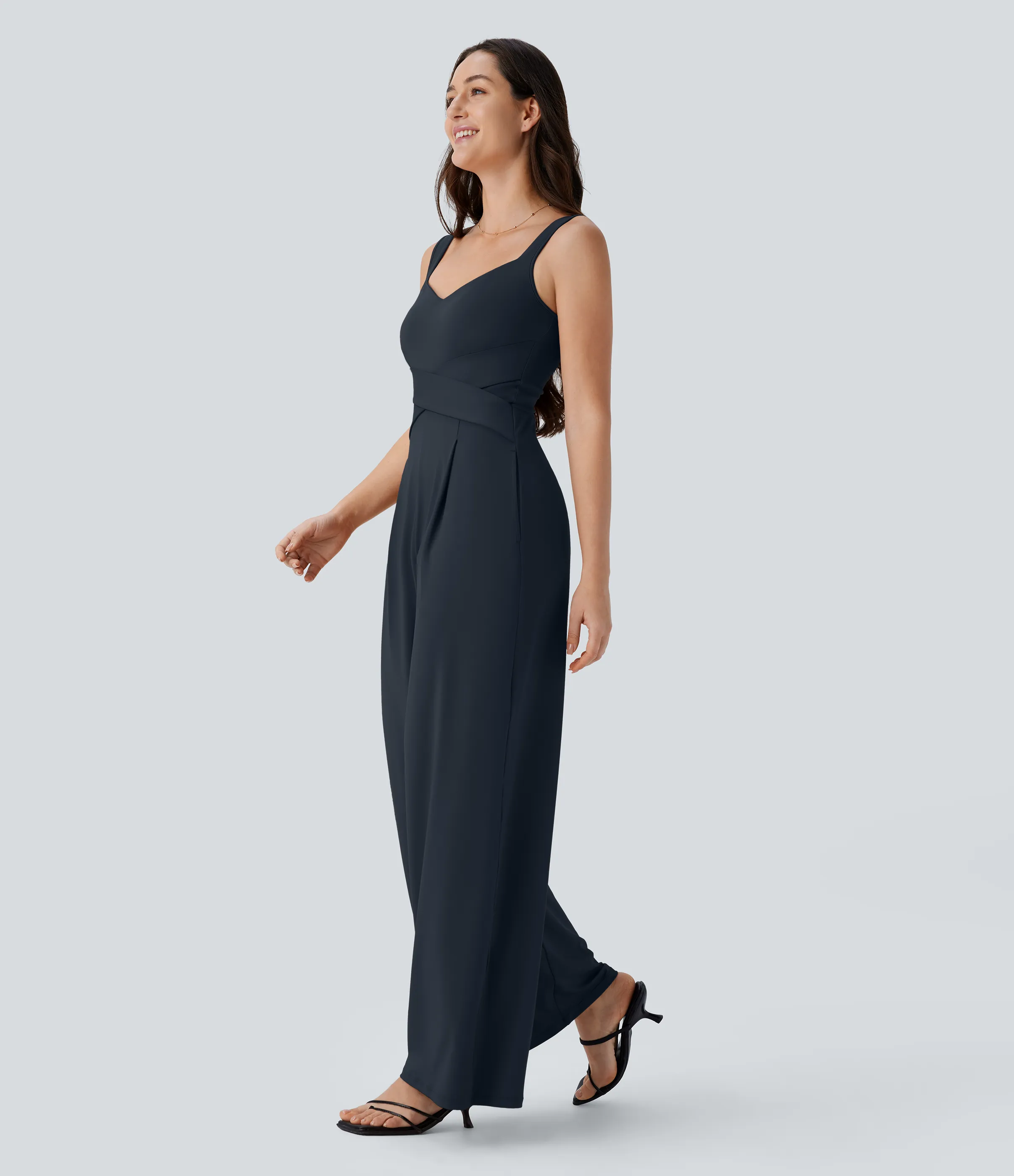 Halara Jumpsuit casual sin mangas con espalda en U y bolsillos - Dark Sapphire - XL(regular) sold by Halara product image thumbnail 4