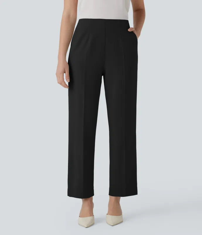 Halara Pantalón oficina ajustado bolsillo lateral cremallera invisible - Black - XS(regular) made by Halara