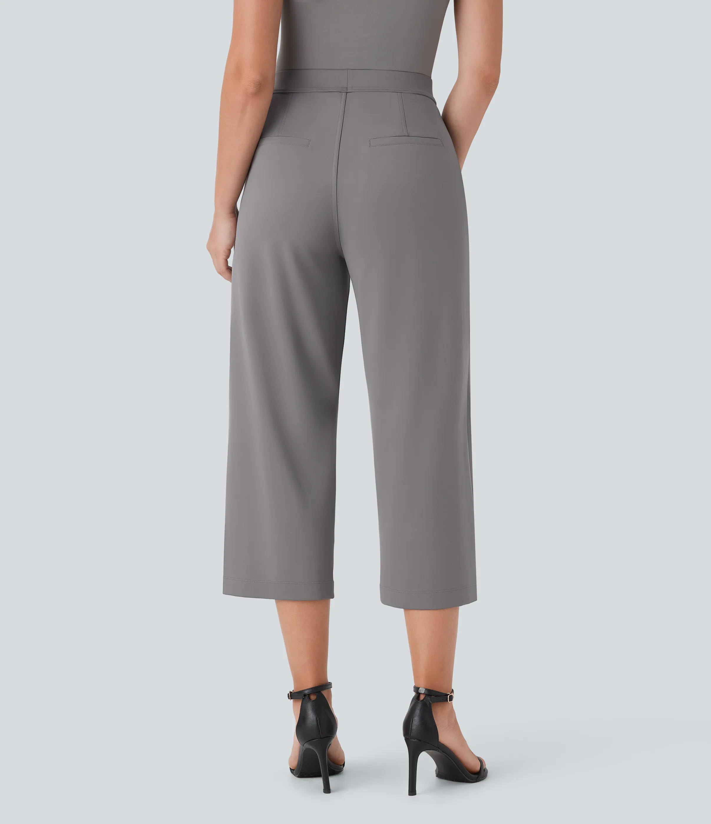 Halara Pantalón oficina capri pierna recta bolsillo lateral tiro alto - Silent Storm - M(regular) sold by Halara product image thumbnail 3