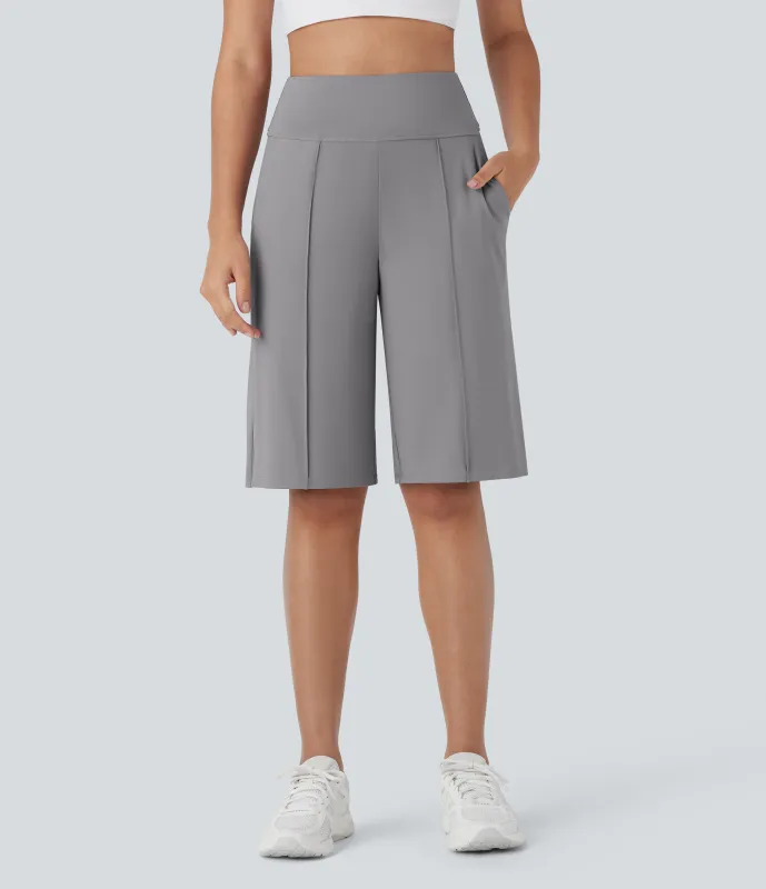 Halara Bermudas Softlyzero™ Airy entrenamiento tiro alto bolsillo lateral pierna recta tacto fresco - UPF 50+ - Gull - M sold by Halara