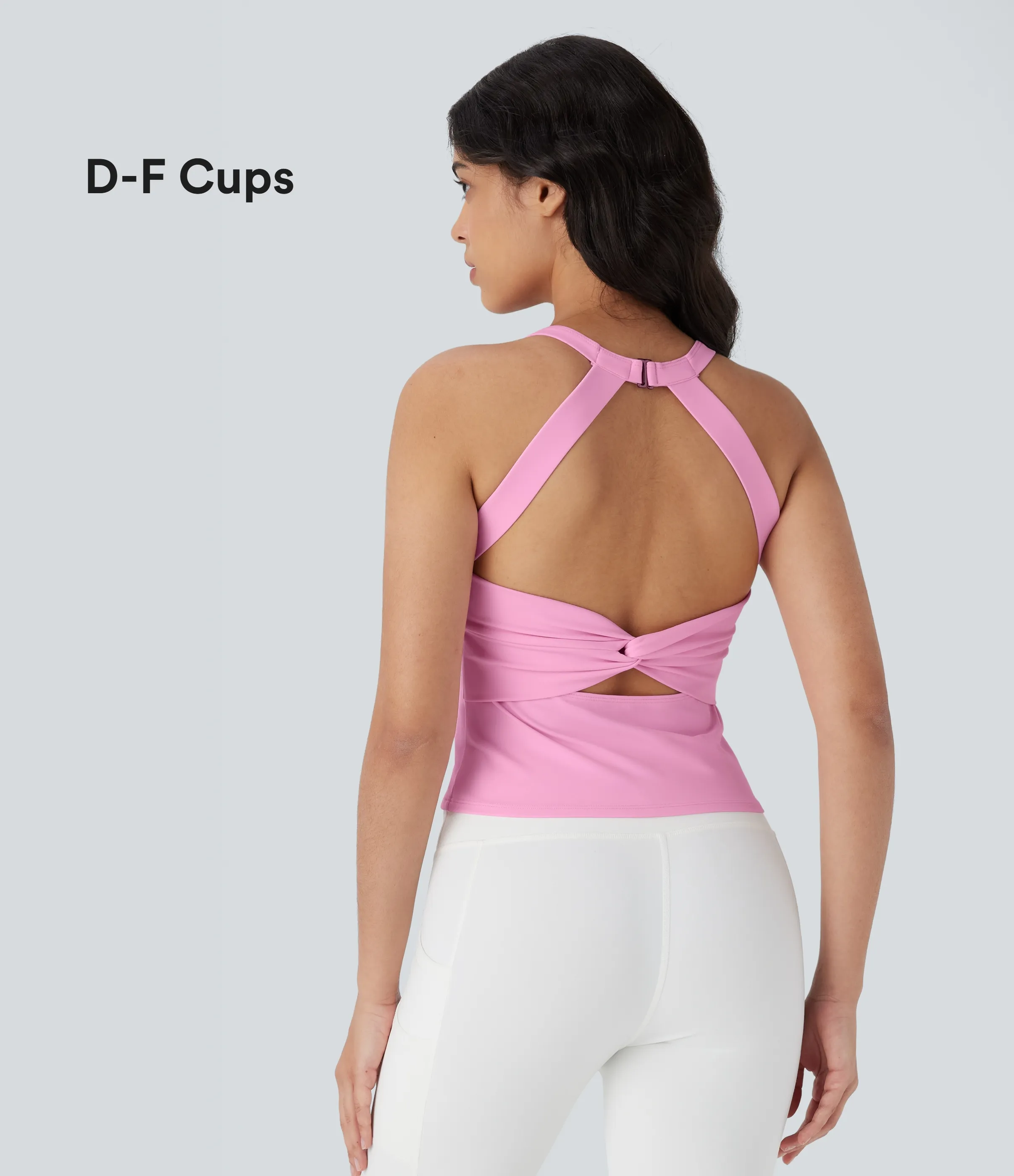 Halara Top de yoga SoftlyZero™ Plush afelpado con abertura en copas D-F - Nosegay - XS sold by Halara