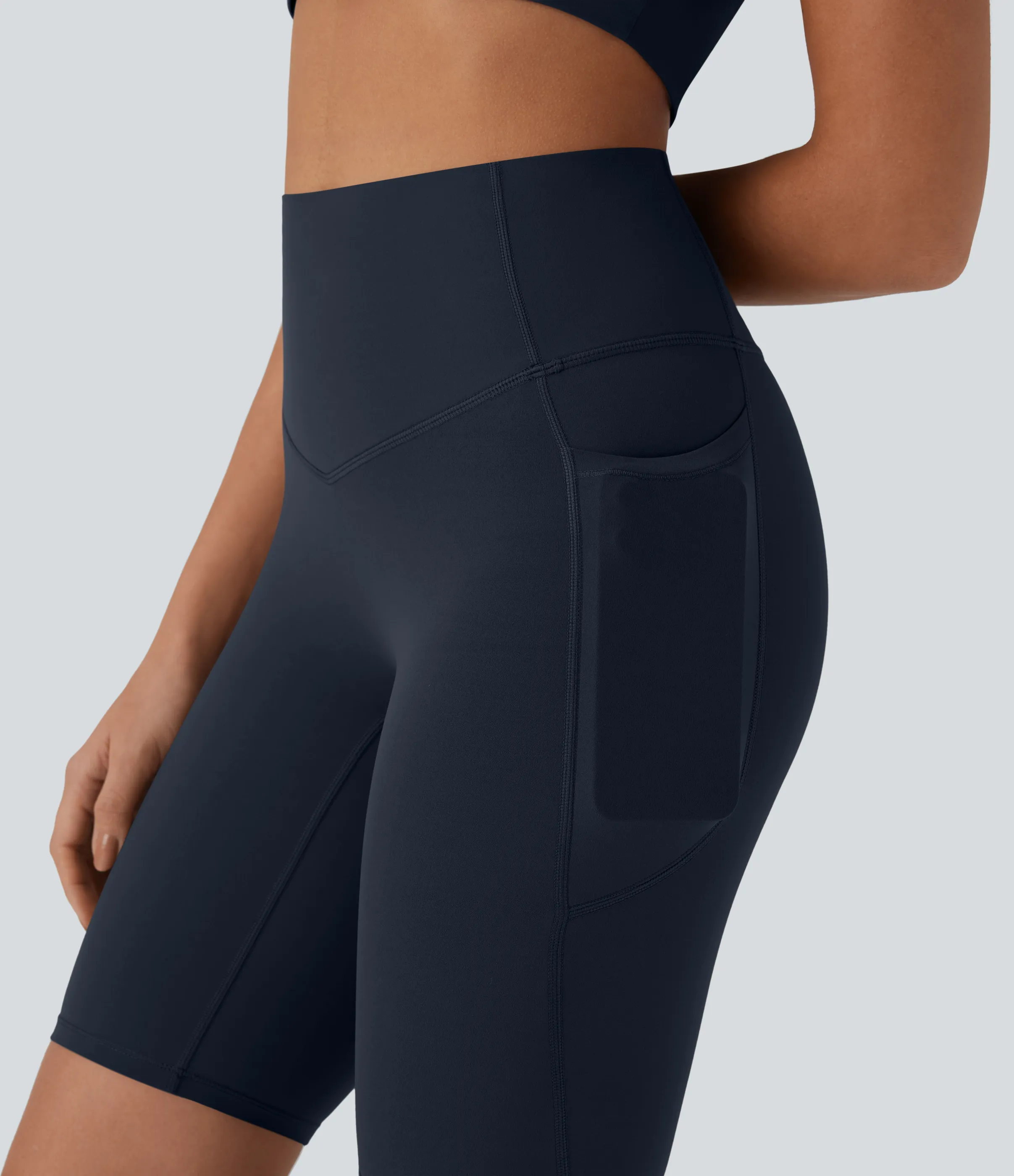 Halara Shorts biker Halara UltraSculpt™ moldeadores tiro alto con reductor de abdomen y bolsillos laterales 22.8cm - Carbon - XS sold by Halara product image thumbnail 5