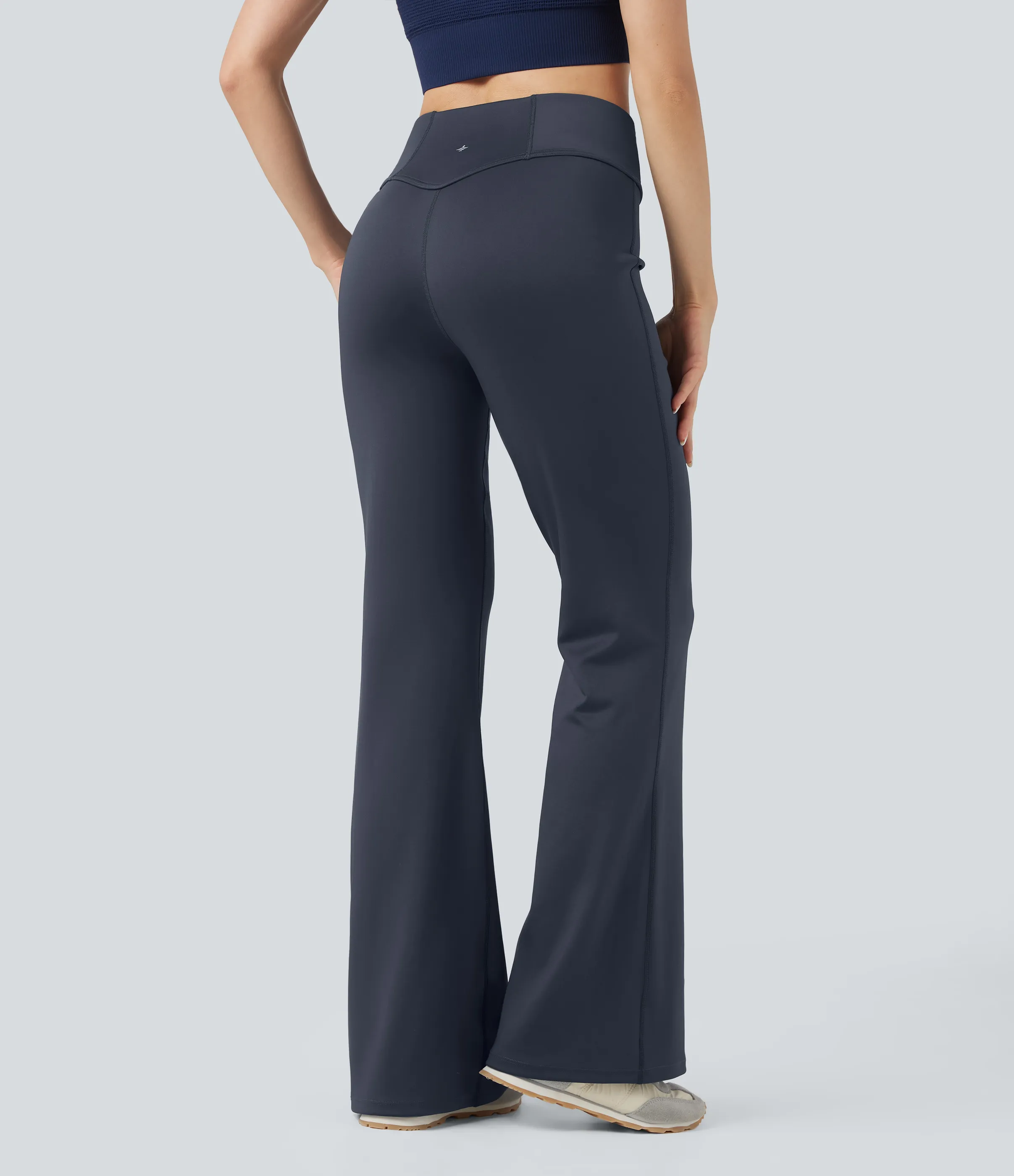 Halara Pantalones de yoga acampanados de tiro alto con bolsillos - Blue Nights - M(regular) sold by Halara product image thumbnail 3