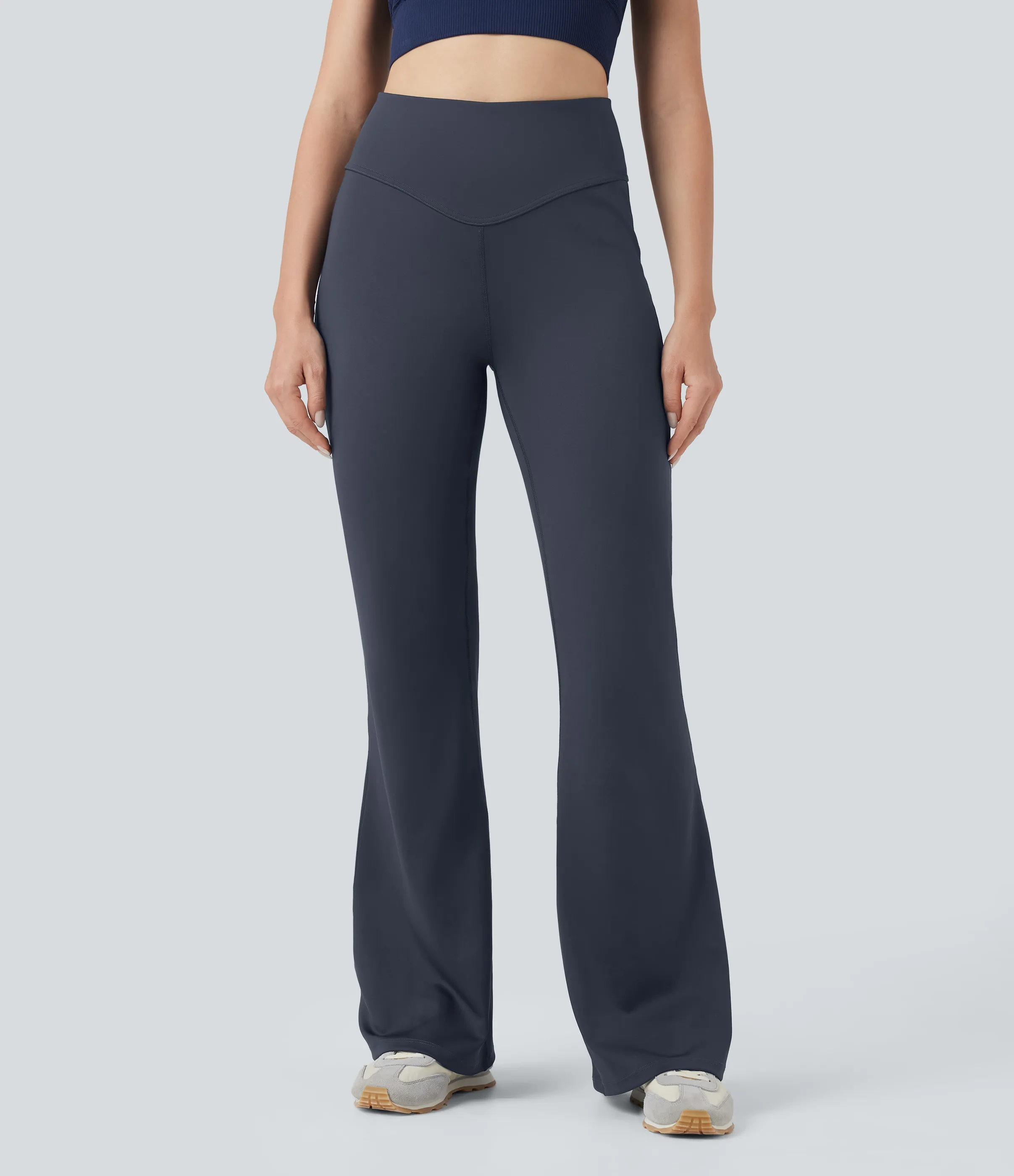 Halara Pantalones de yoga acampanados de tiro alto con bolsillos - Blue Nights - M(regular) sold by Halara product image thumbnail 4