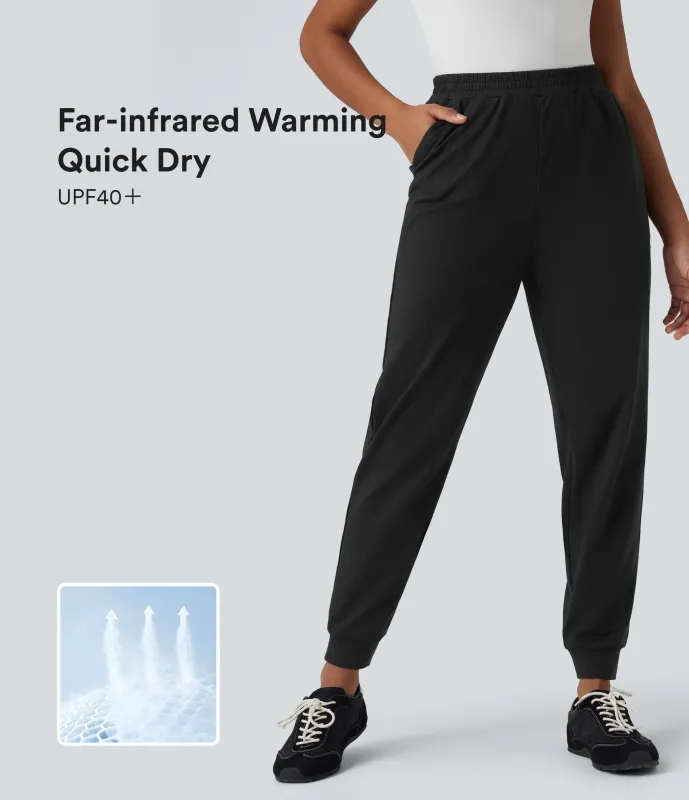 Halara Joggers casuales de tiro alto con secado rápido y bolsillos - UPF 40+ - Coal Fade - XS(regular) sold by Halara