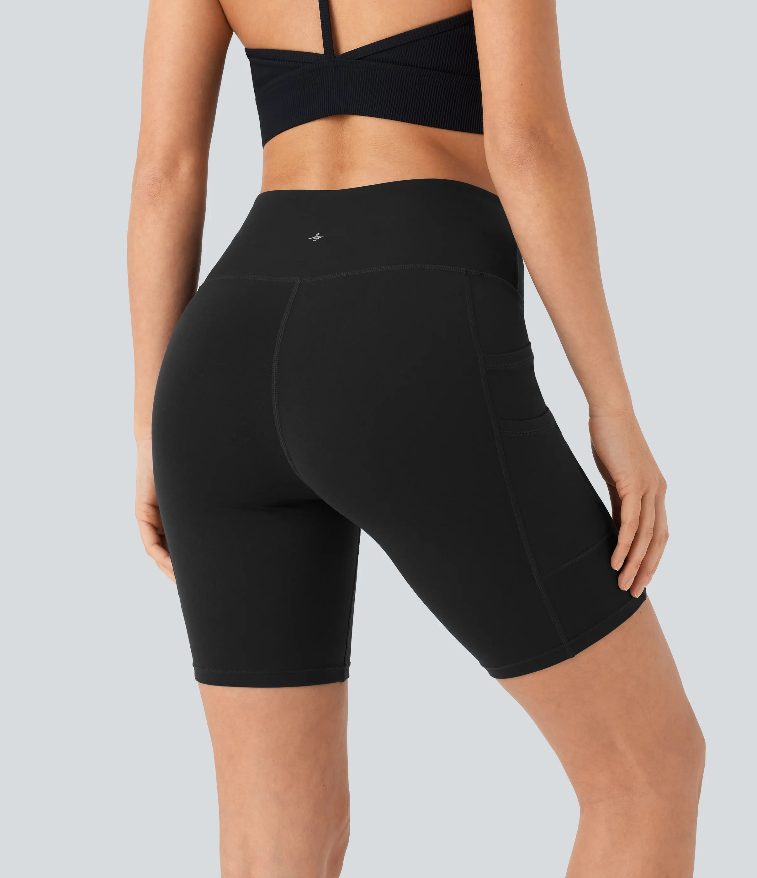 Halara Pantalón corto Softlyzero™ yoga ciclista tiro alto bolsillo doble 17.5cm -UPF50+ - Black - XL sold by Halara product image thumbnail 3