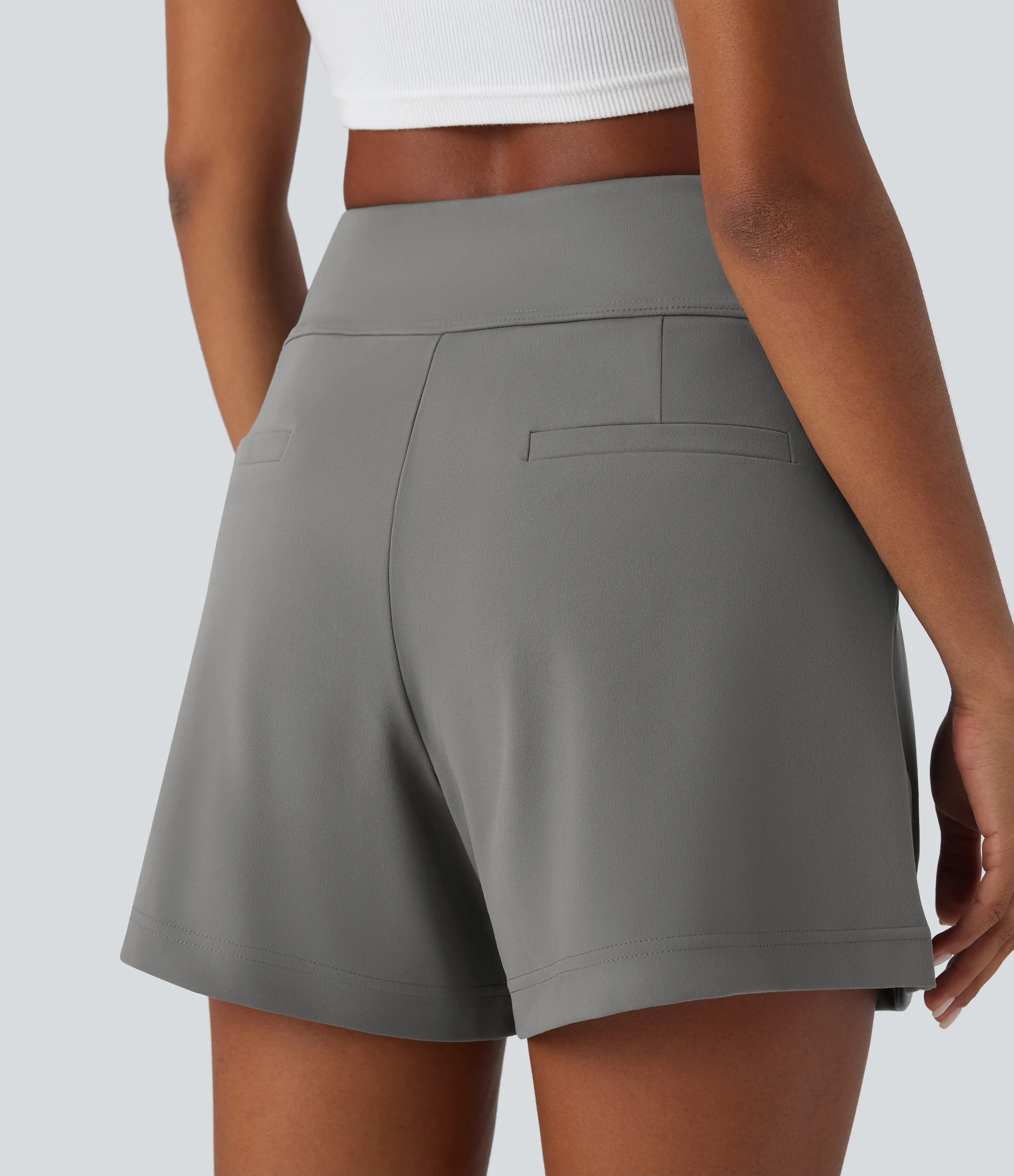 Halara Pantalón oficina pierna ancha bolsillo lateral plisado tiro alto - Silent Storm - XS sold by Halara product image thumbnail 5