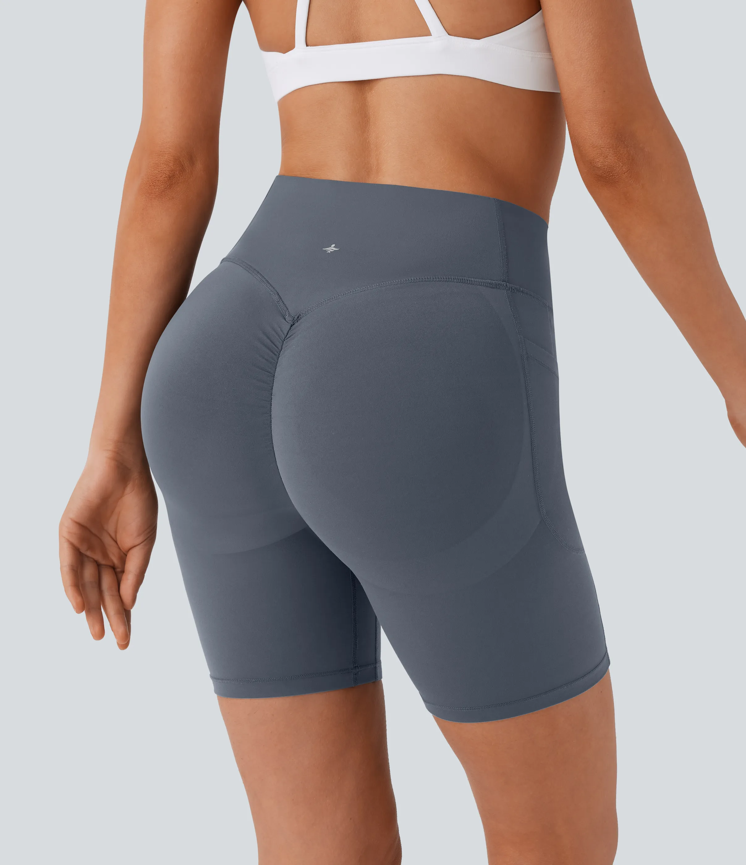 Halara Pantalón corto SoCinched UltraSculpt ciclista tiro alto realce glúteo bolsillo lateral entrenamiento 17.5cm - Silent Blue - L sold by Halara product image thumbnail 3