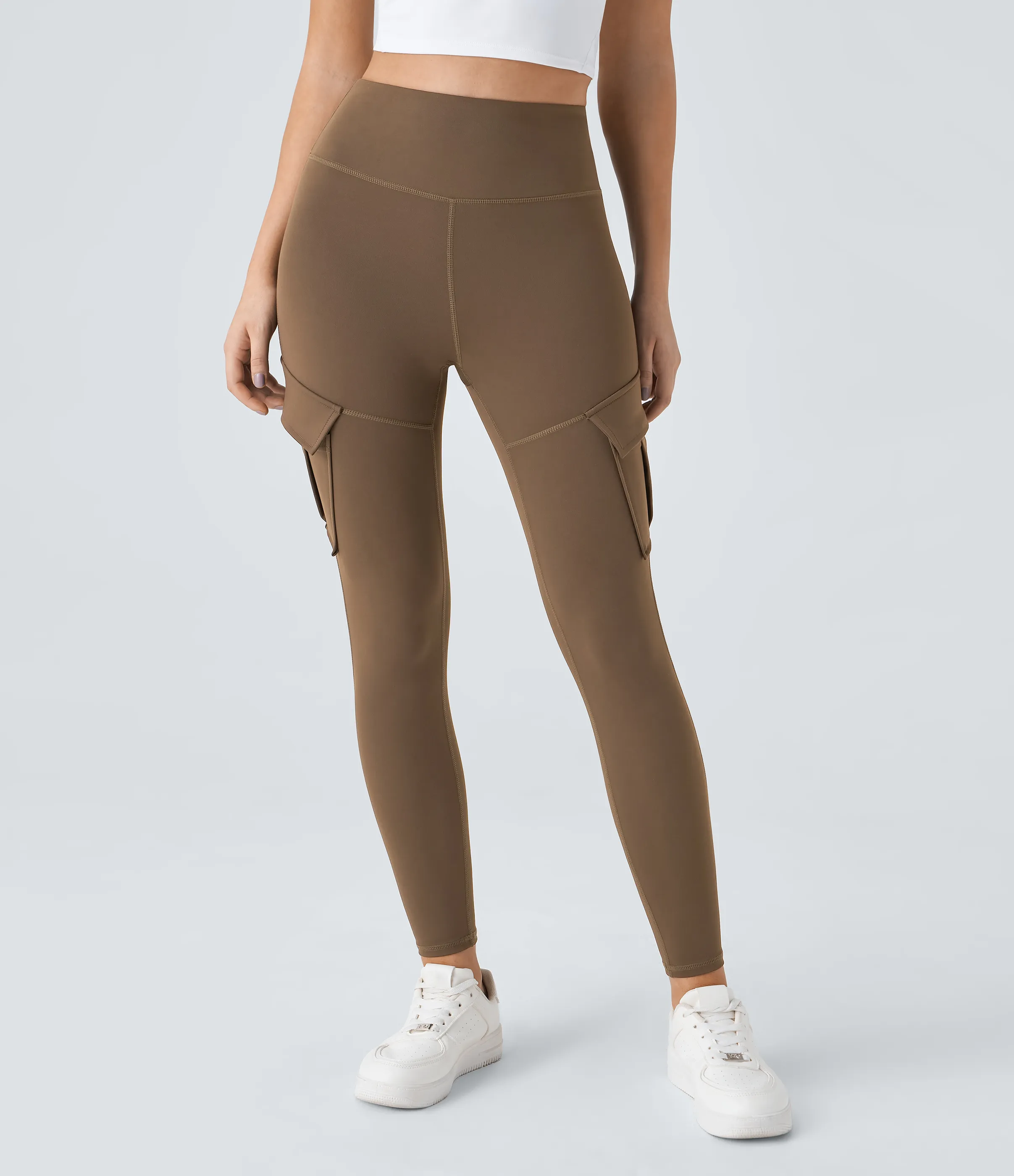 Halara Leggings yoga ajustado bolsillo cargo tiro alto - Sepia - XS(7/8) sold by Halara product image thumbnail 3