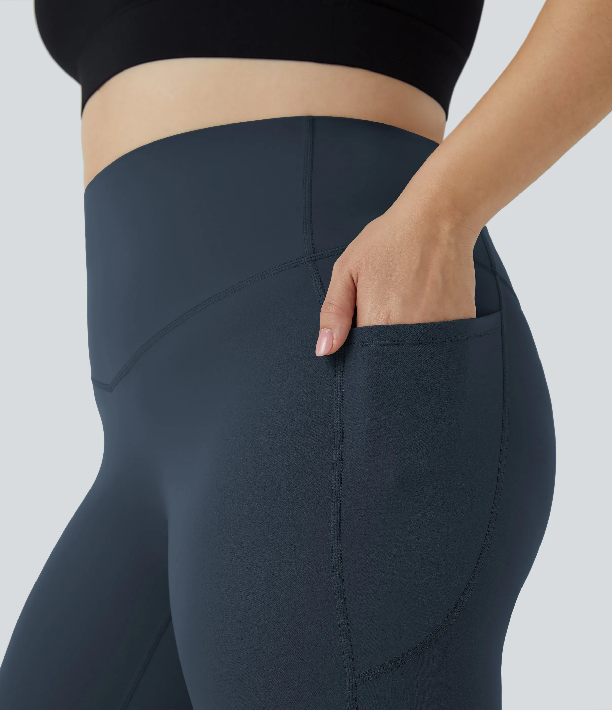 Halara Leggings SoCinched talla grande entrenamiento bolsillo lateral moldeador abdomen tiro alto - Carbon - 3X(7/8) sold by Halara product image thumbnail 5