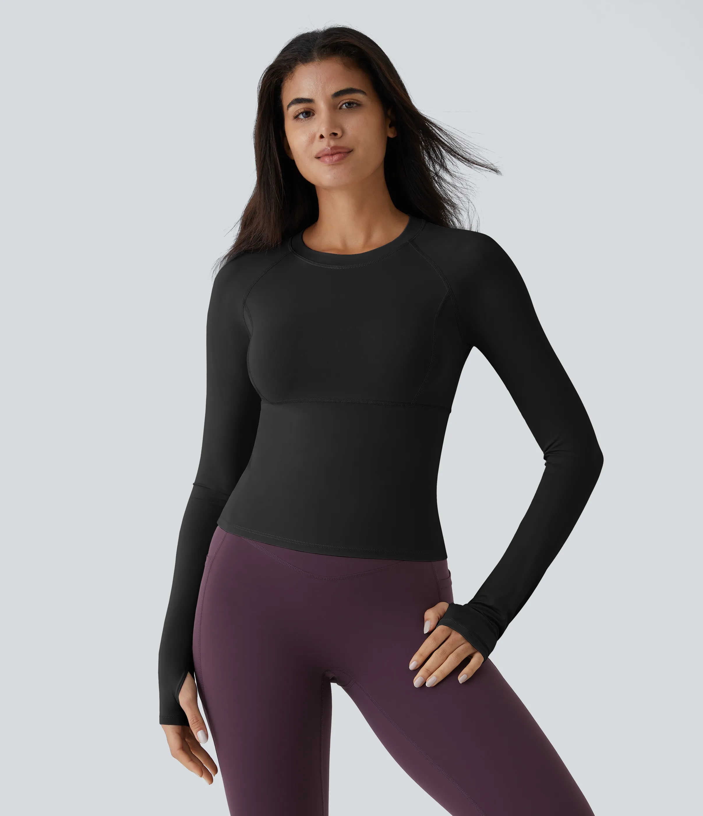 Halara Top deportivo yoga abertura pulgar - Black - L(Long) sold by Halara product image thumbnail 3