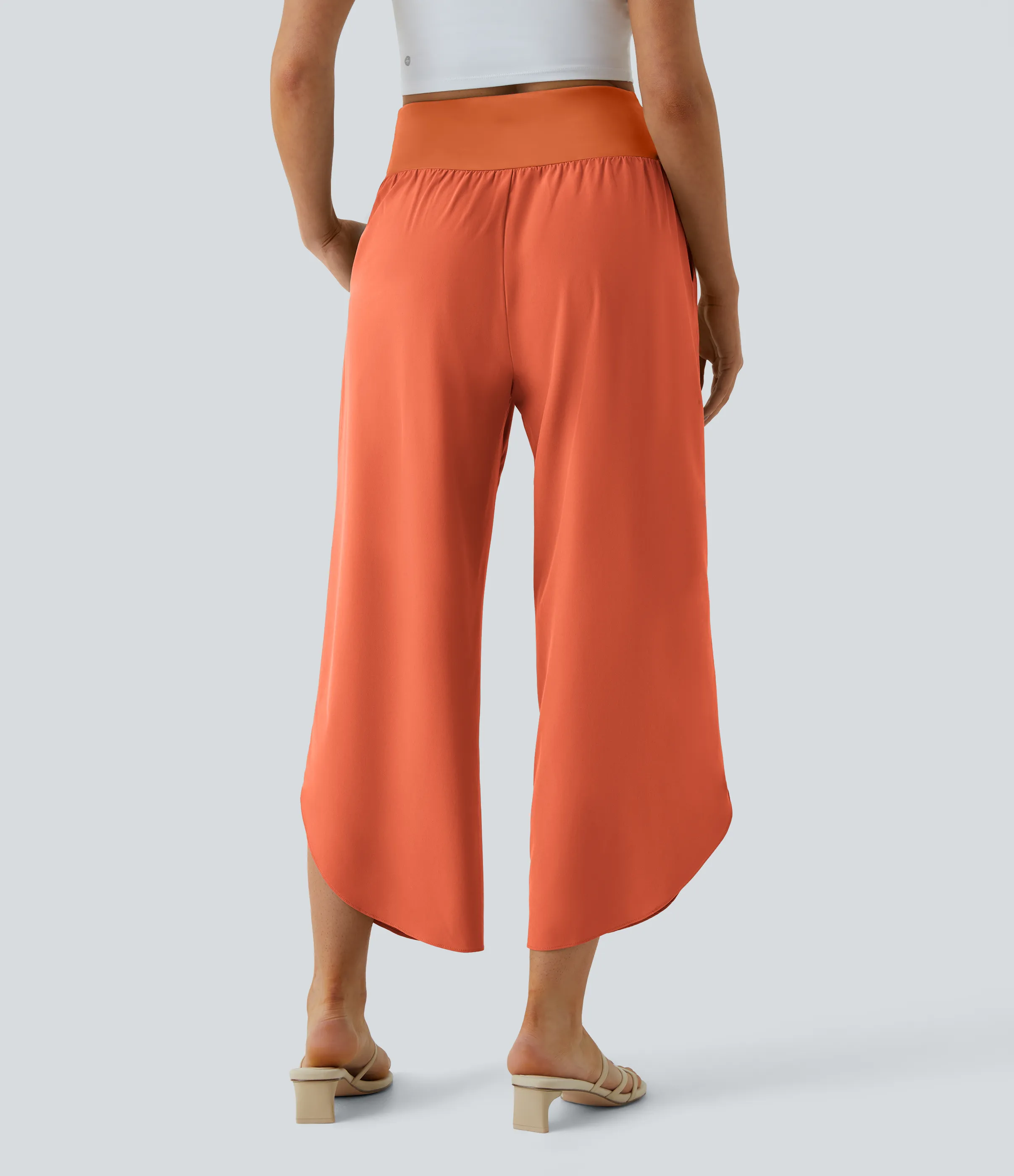 Halara Pantalón Breezeful™ Resort secado rápido abertura bolsillo lateral plisado cruzado tiro alto - Flamingo - XS(regular) sold by Halara product image thumbnail 3