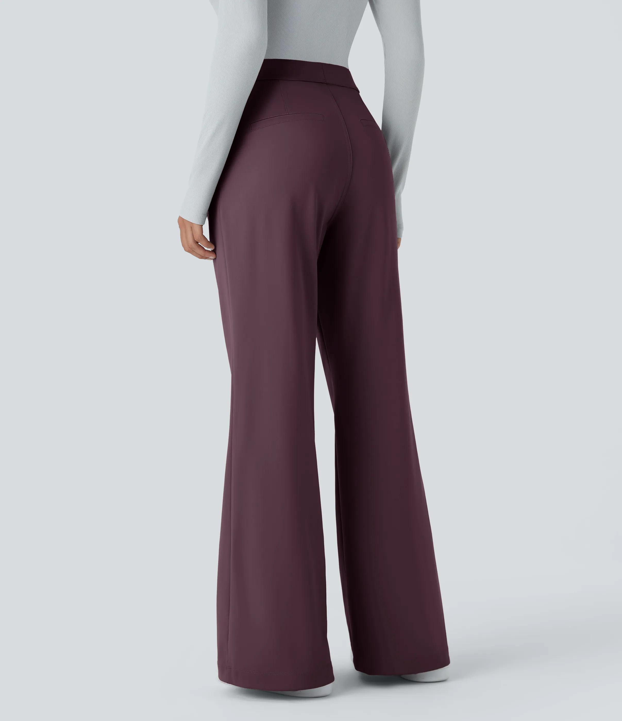 Halara Pantalón oficina acampanado bolsillo lateral tiro alto - Dusky Evening purple - S(regular) sold by Halara product image thumbnail 3