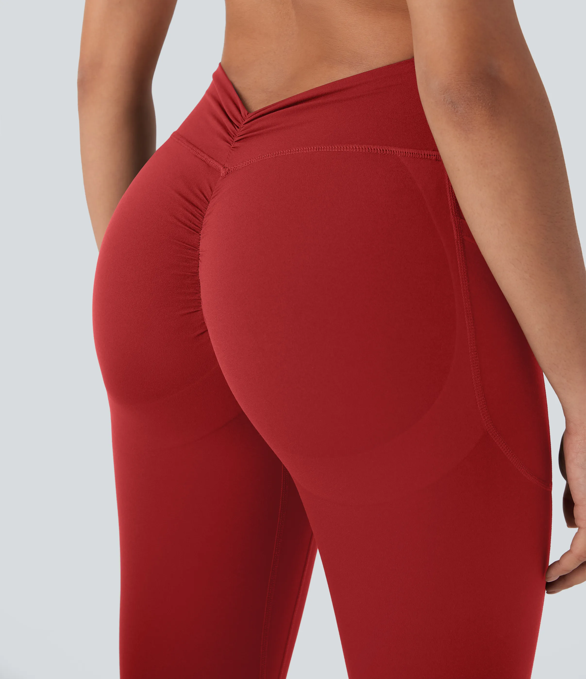 Halara Leggings Halara UltraSculpt™ SoCinched yoga moldeador tiro alto bolsillo lateral fruncido realce glúteo control abdomen - Aura Orange - M(7/8) sold by Halara product image thumbnail 5
