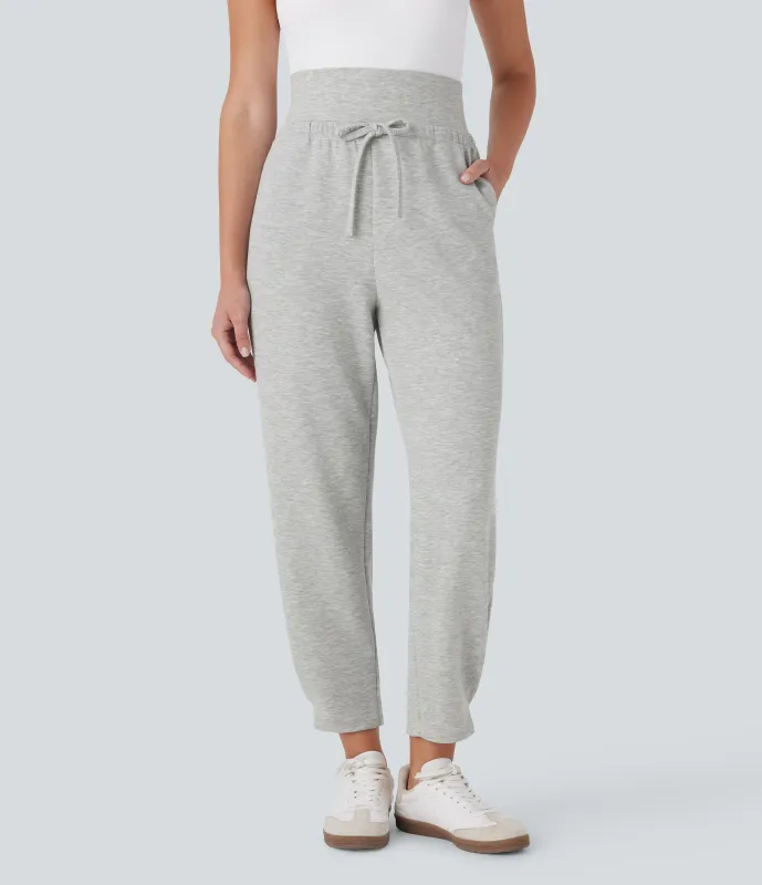 Halara Pantalón viaje ajustado tiro alto múltiple bolsillo cordón ajustable - Fog Gray - L(regular) sold by Halara