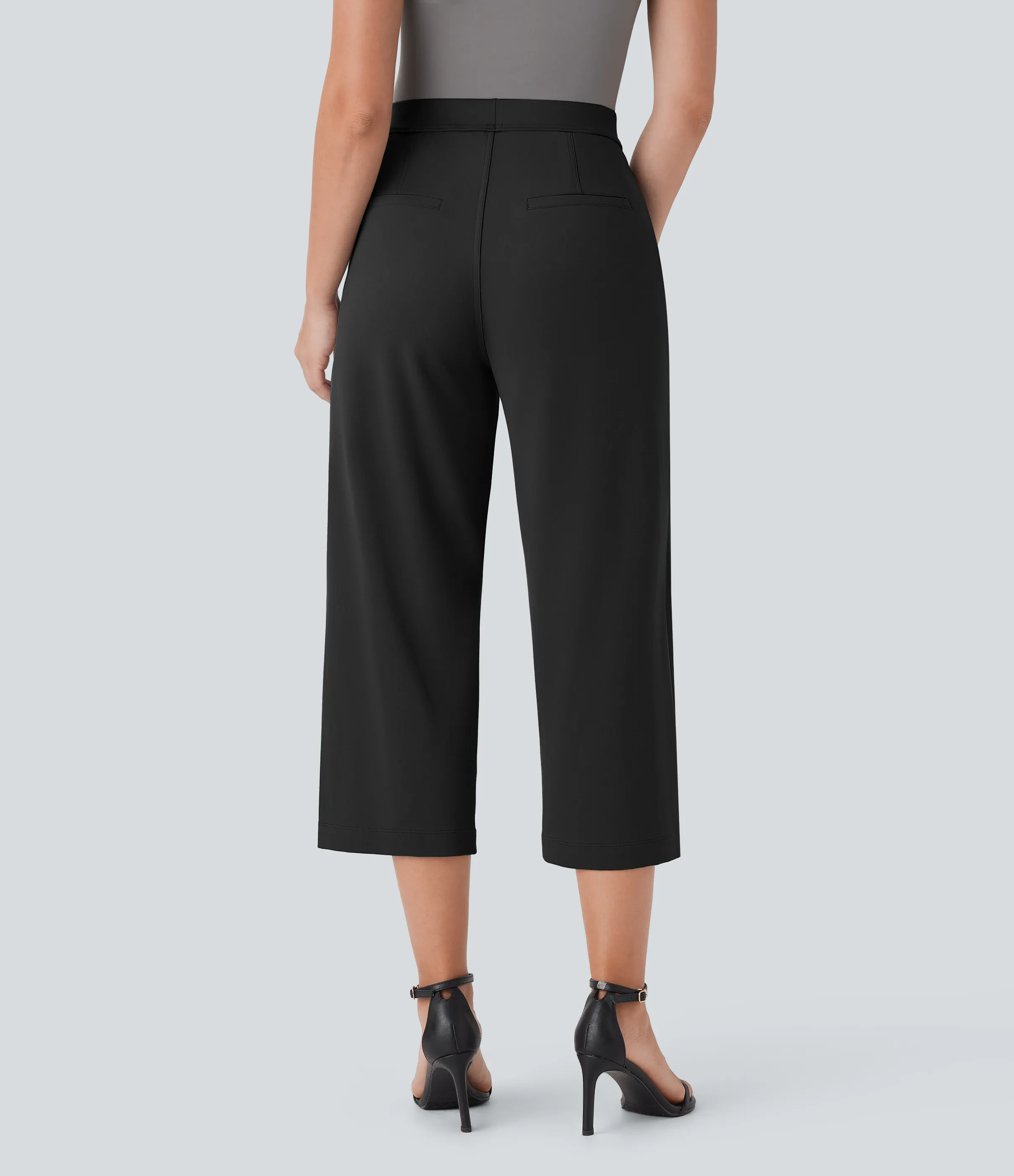 Halara Pantalón oficina capri pierna recta bolsillo lateral tiro alto - Black - XS(regular) sold by Halara product image thumbnail 3