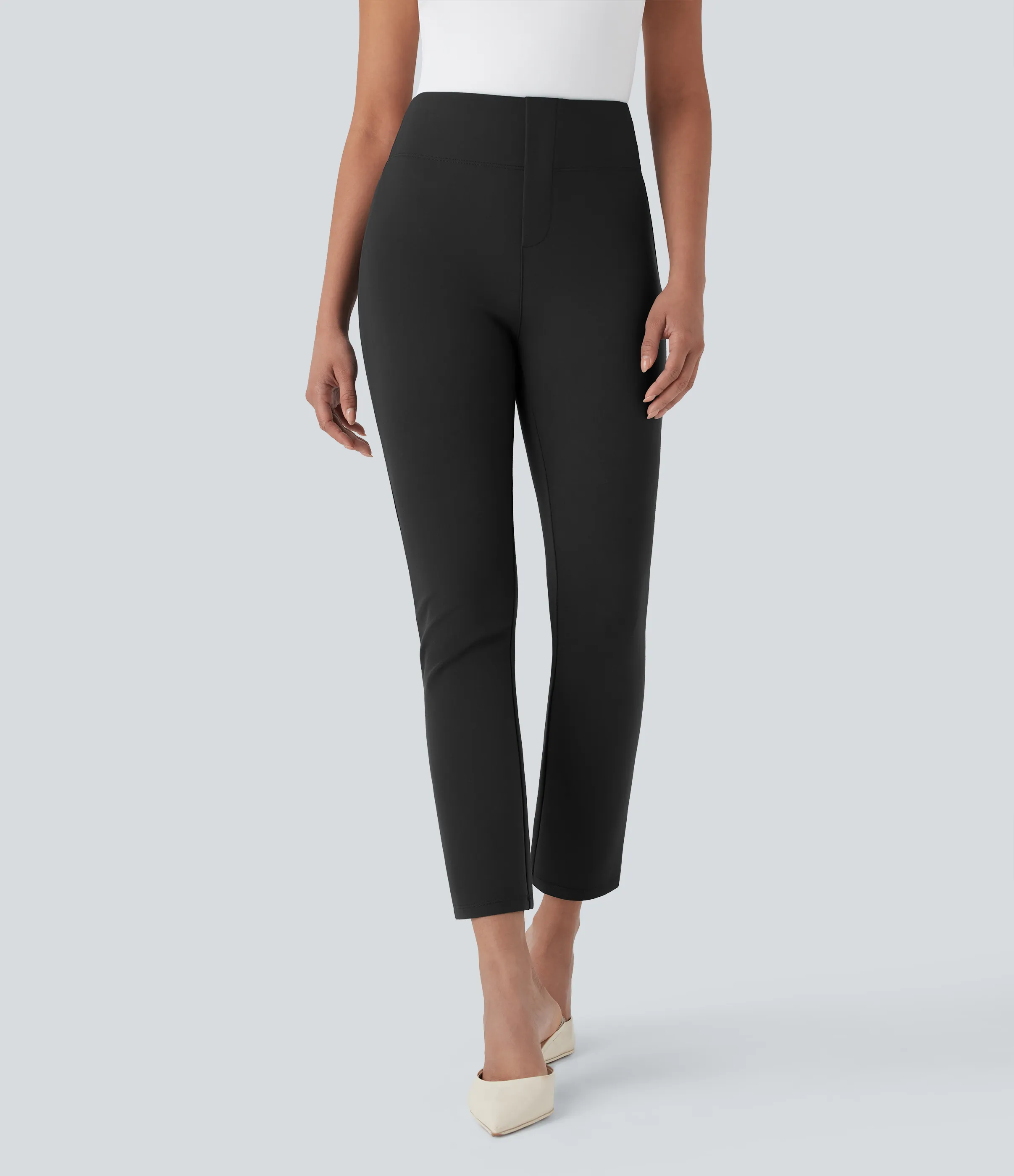 Halara Pantalón oficina Halara Flex™ tiro alto ajustado bolsillo lateral trasera - Black - S(regular) sold by Halara
