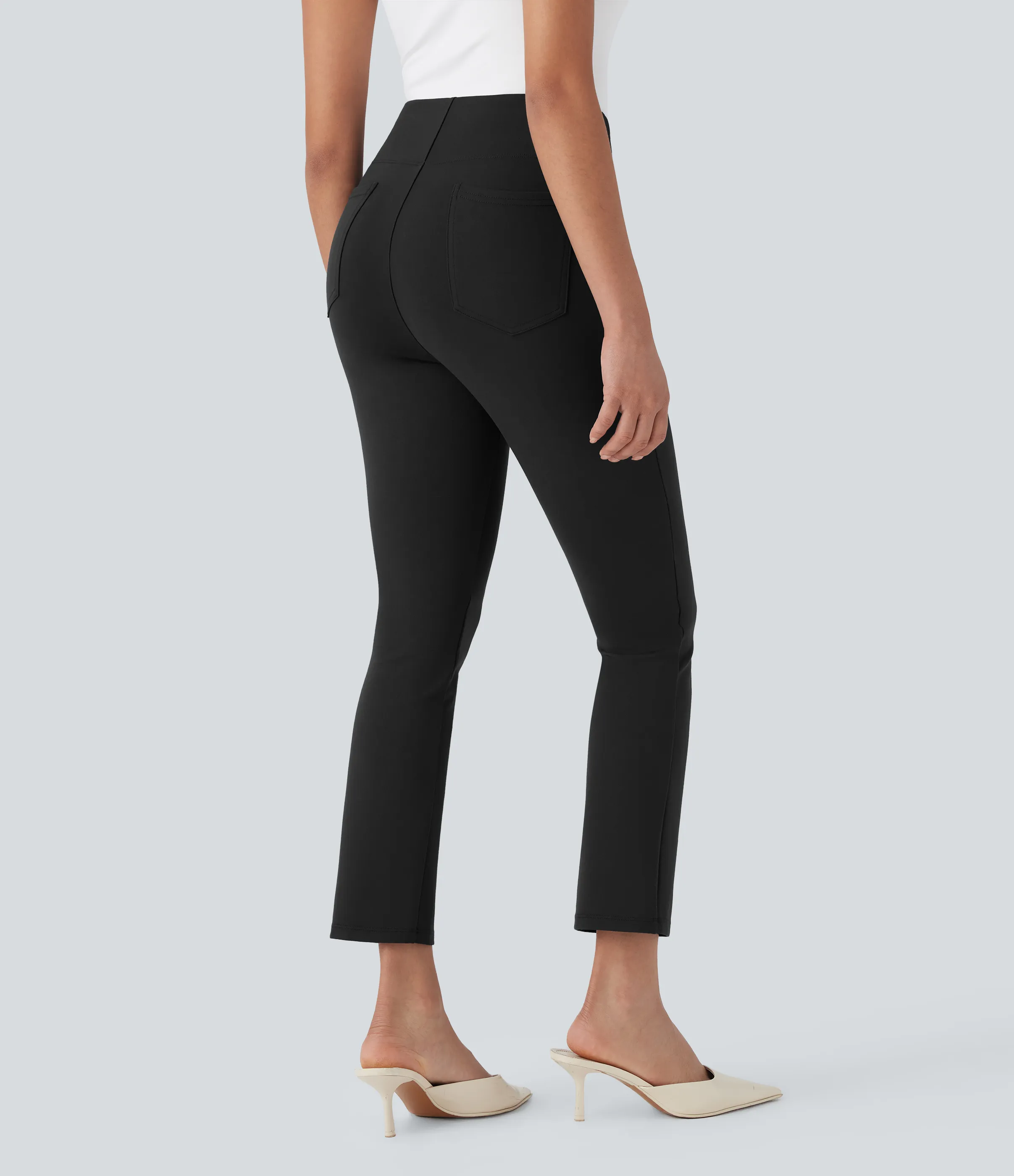 Halara Pantalón oficina Halara Flex™ tiro alto ajustado bolsillo lateral trasera - Black - S(regular) sold by Halara product image thumbnail 3