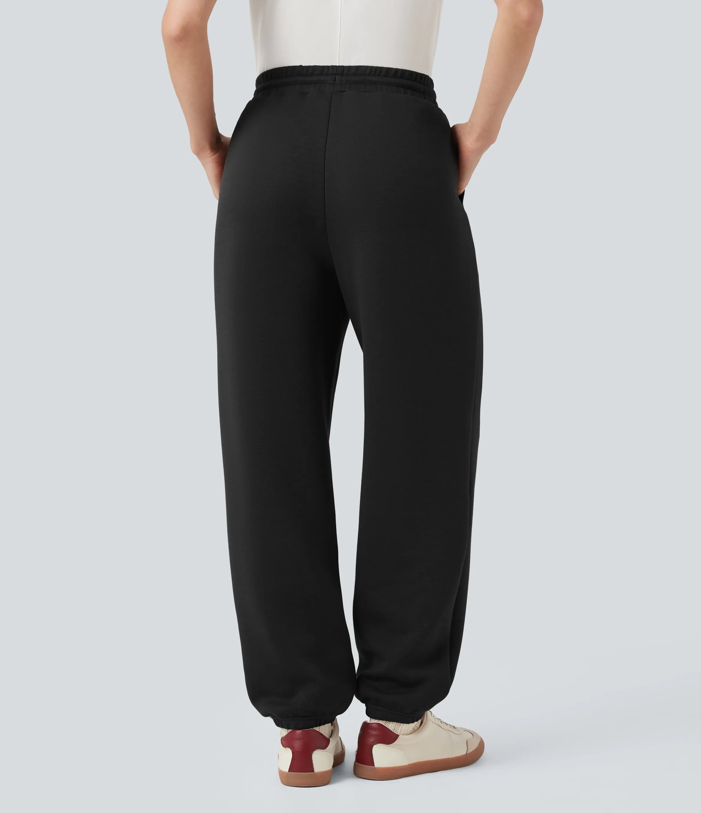 Halara Joggers casuales de tiro medio con cordón y bolsillos - Black - M(regular) sold by Halara product image thumbnail 4