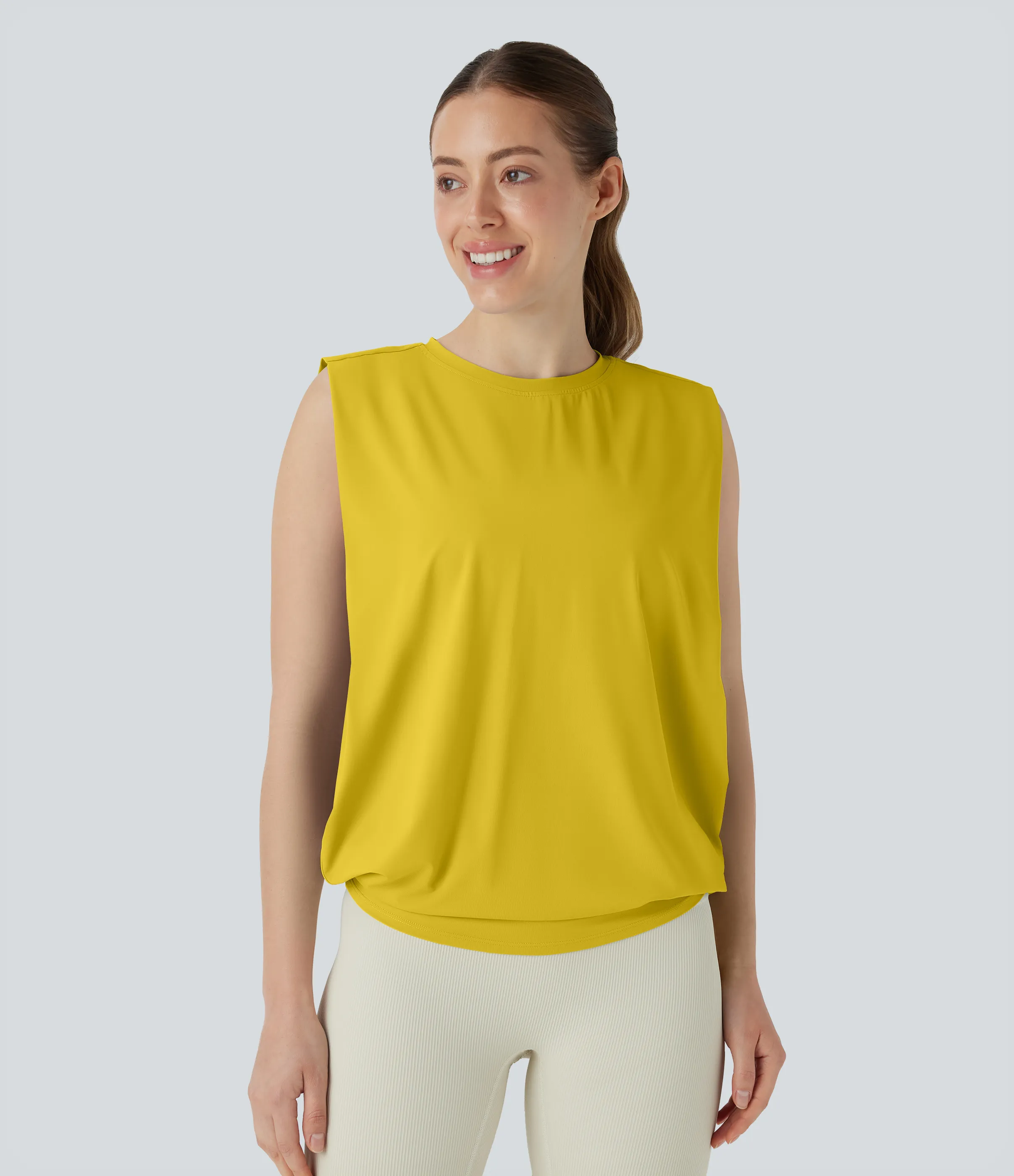 Halara Camiseta yoga cuello redondo fruncido tacto fresco - UPF 50+ - Mango Mint - M sold by Halara product image thumbnail 2