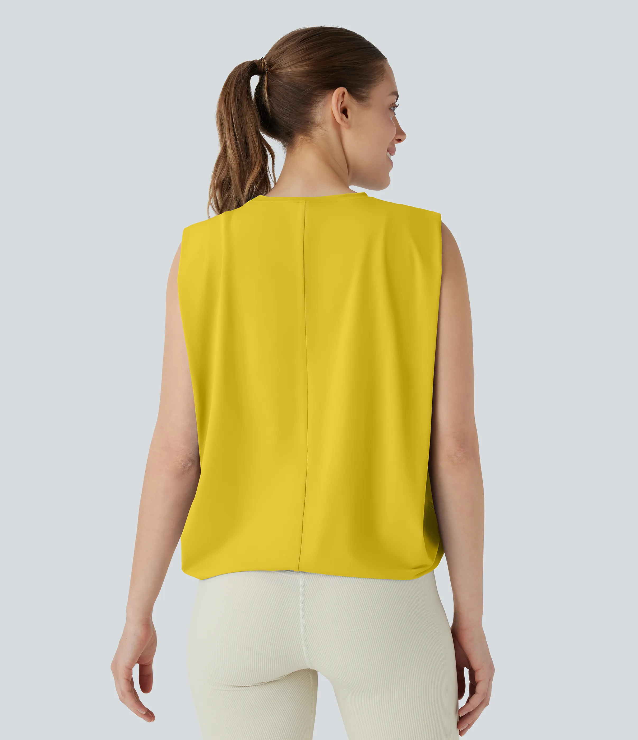 Halara Camiseta yoga cuello redondo fruncido tacto fresco - UPF 50+ - Mango Mint - M sold by Halara product image thumbnail 3
