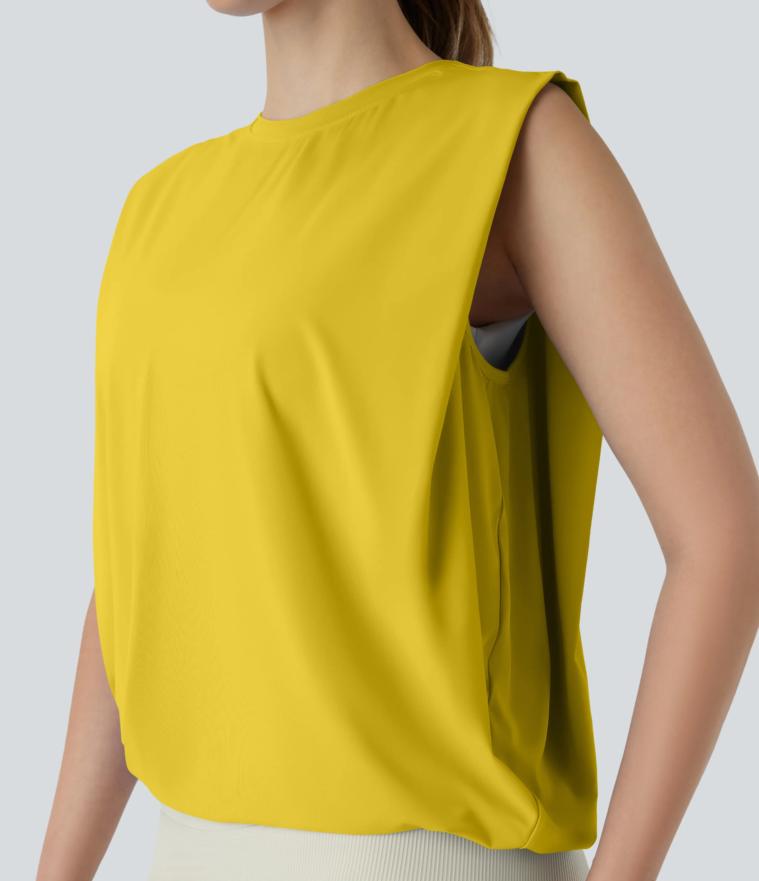 Halara Camiseta yoga cuello redondo fruncido tacto fresco - UPF 50+ - Mango Mint - M sold by Halara product image thumbnail 5