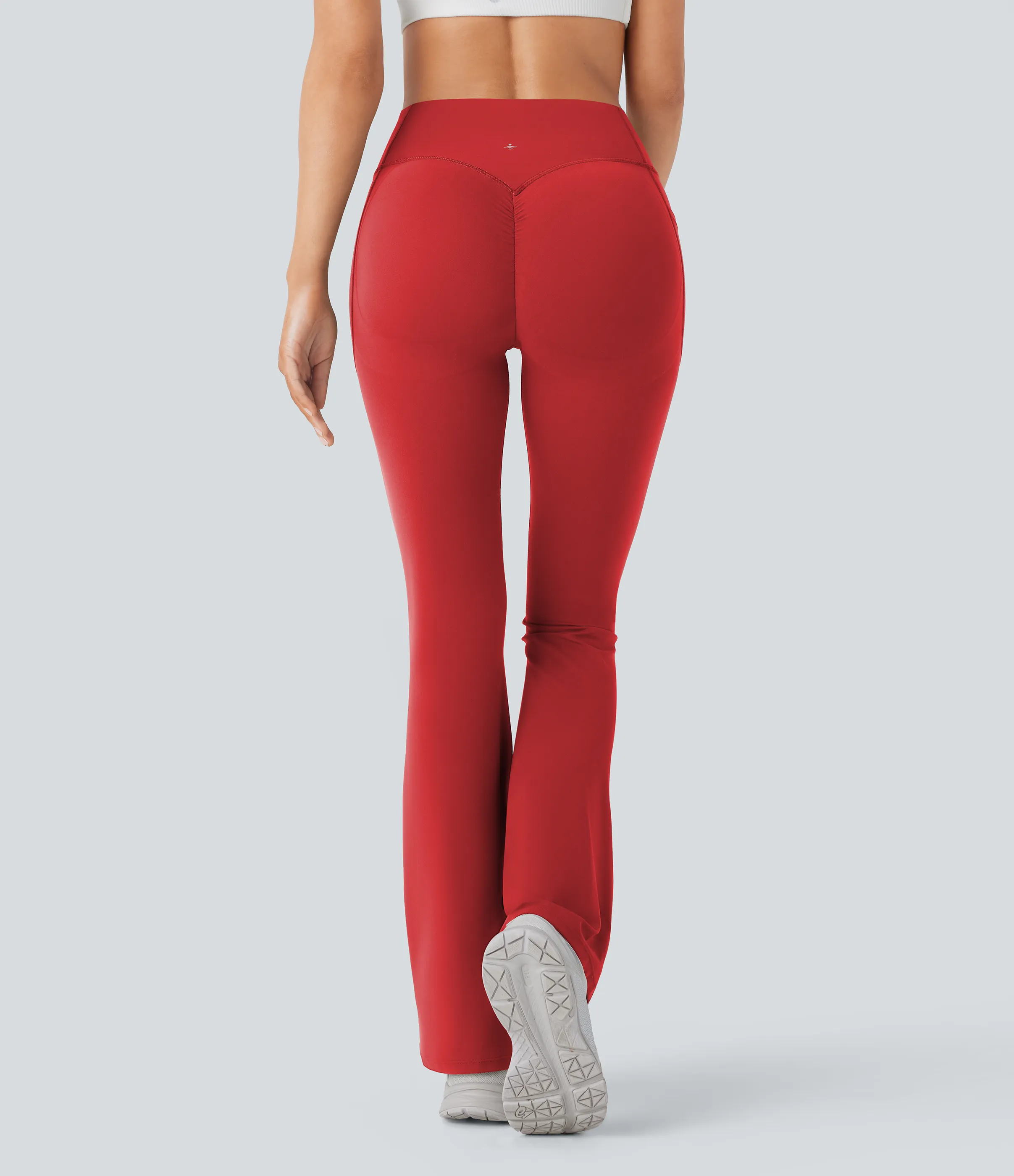 Halara Leggings SoCinched UltraSculpt Bootcut yoga tiro alto realce glúteo bolsillo lateral control abdomen moldeador - Aura Orange - XS(tall) sold by Halara product image thumbnail 3