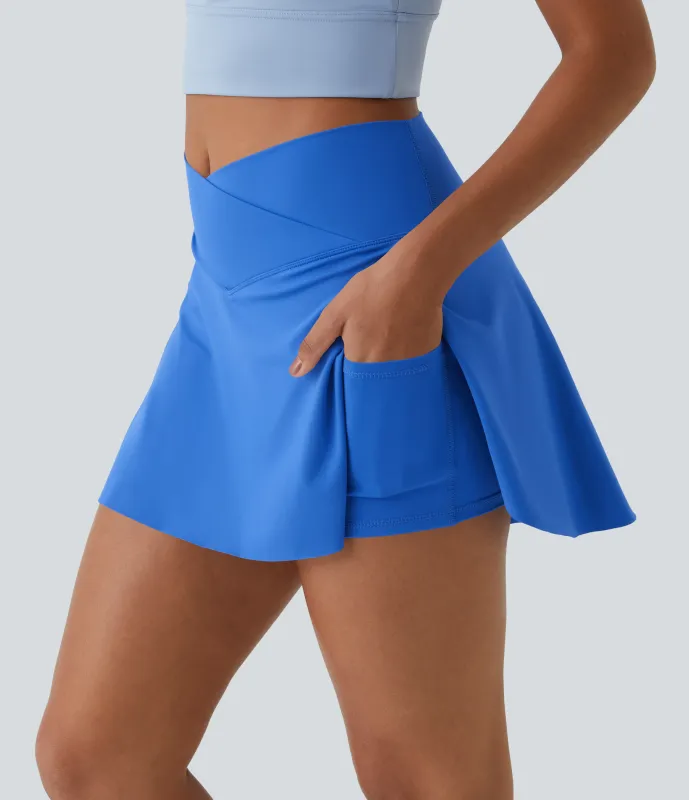 Halara Minifalda tenis Softlyzero™ Airy Crossover 2 en 1 bolsillo lateral tacto fresco tacto suave diario Lucid-UPF 50+ - Elegant Blue - S made by Halara