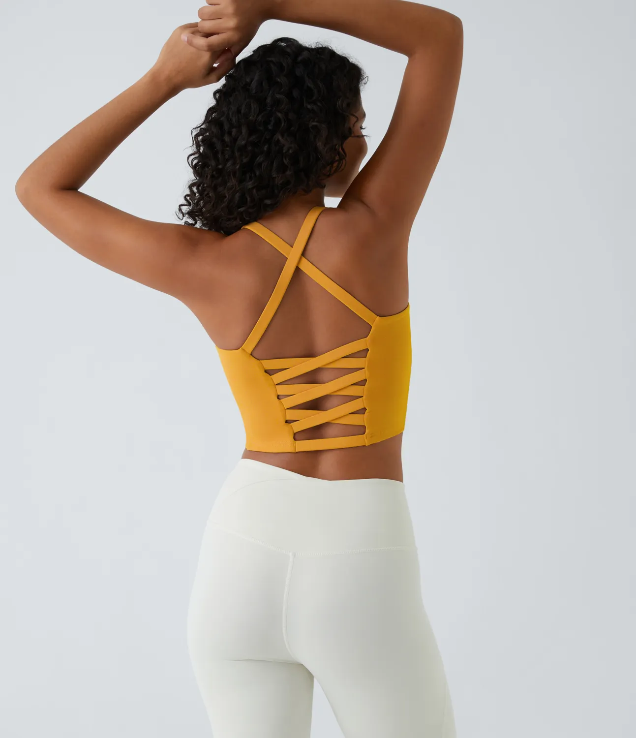 Halara Top corto de yoga en copas D-F - Golden Yellow - XS sold by Halara product image thumbnail 2