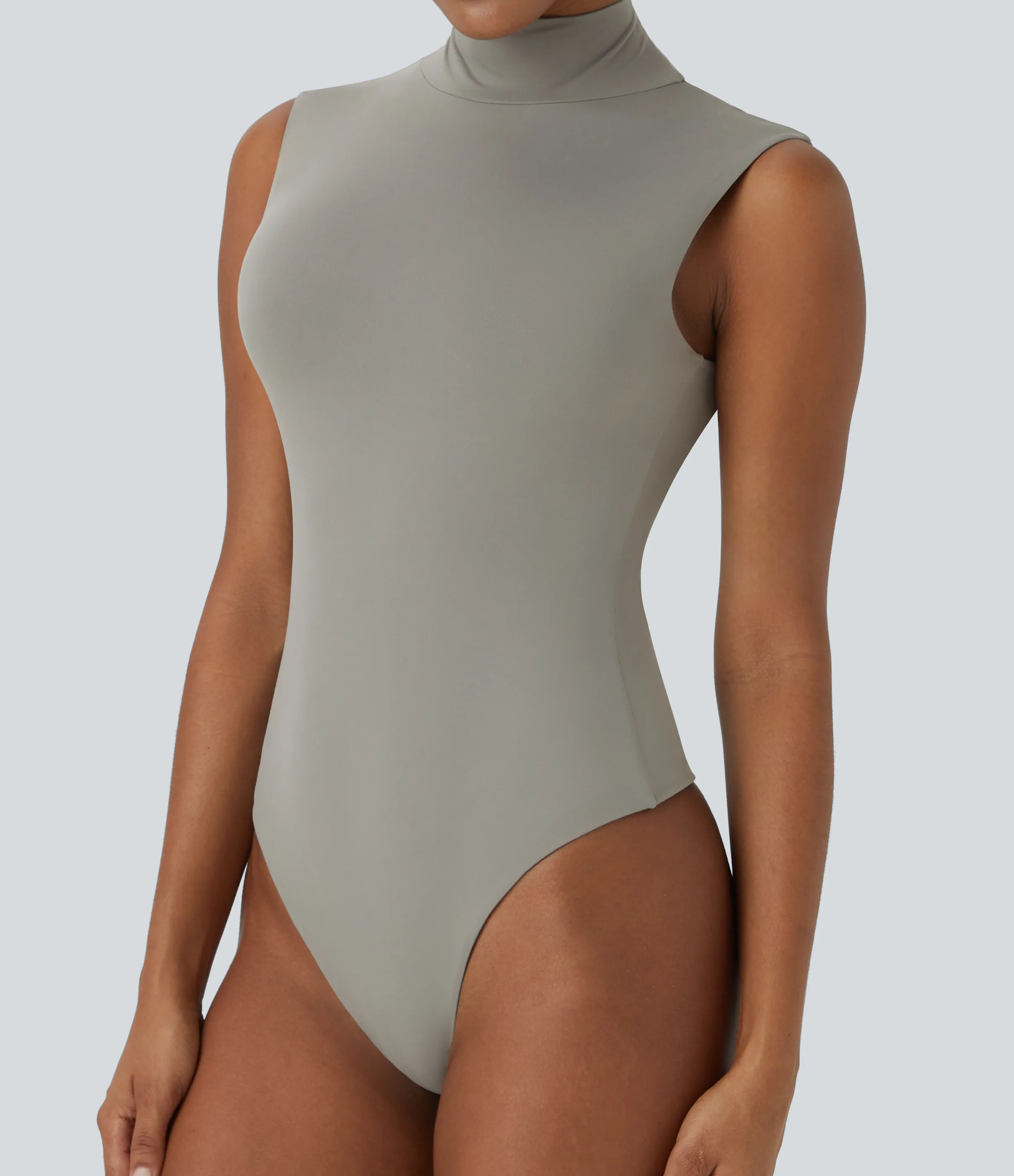 Halara Bodysuit liso sin mangas cuello alto - Rock Ridge - XL sold by Halara product image thumbnail 5