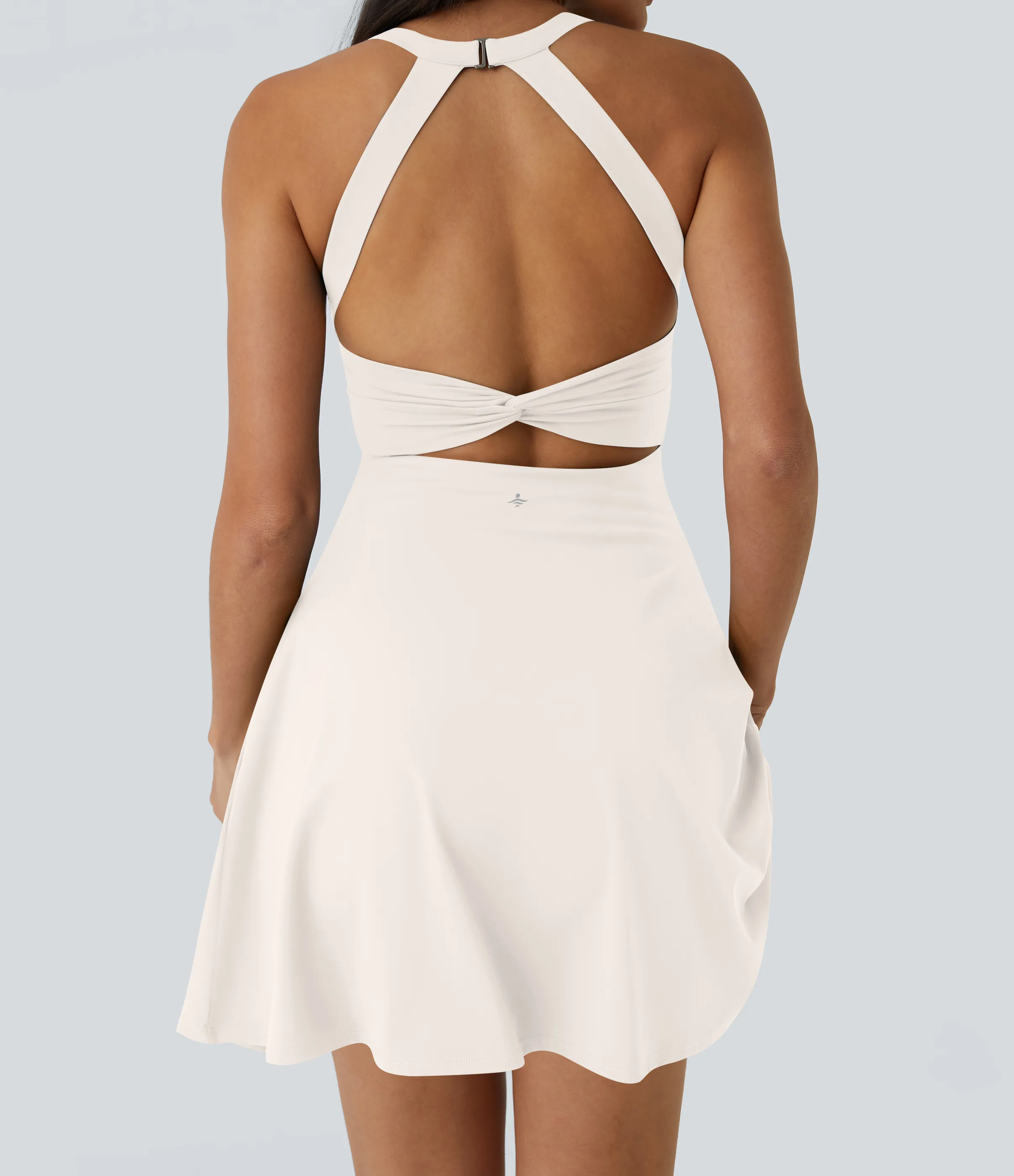 Halara Vestido activo baile vuelo retorcido sin espalda-Longitud más larga-Edición Easy Peezy - Egret - XS sold by Halara product image thumbnail 2