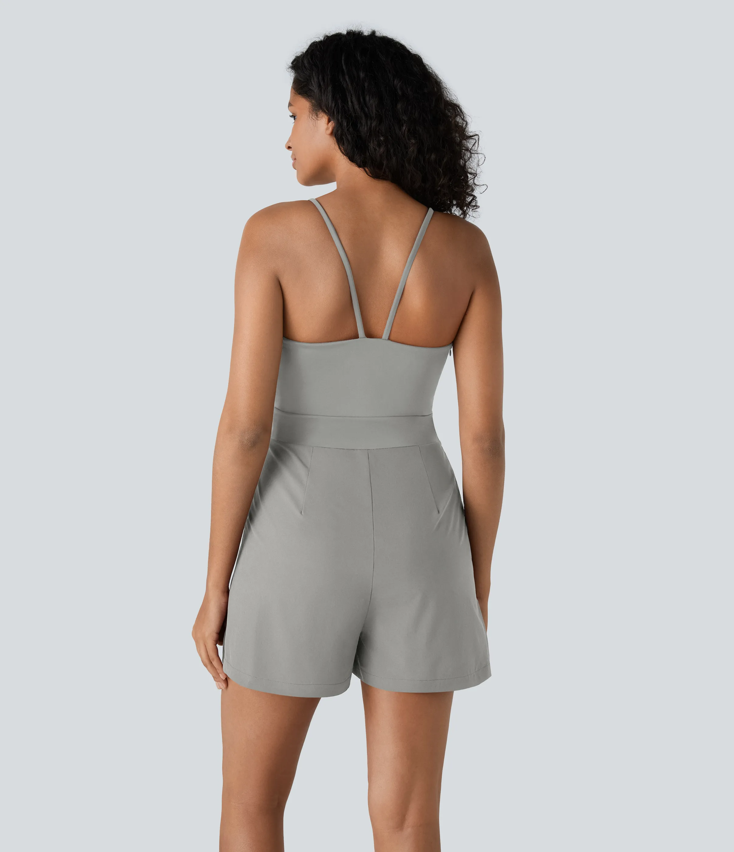 Halara Mono Breezeful™ resort secado rápido bolsillo cremallera invisible lateral sin espalda - Dust Gray - M sold by Halara product image thumbnail 3