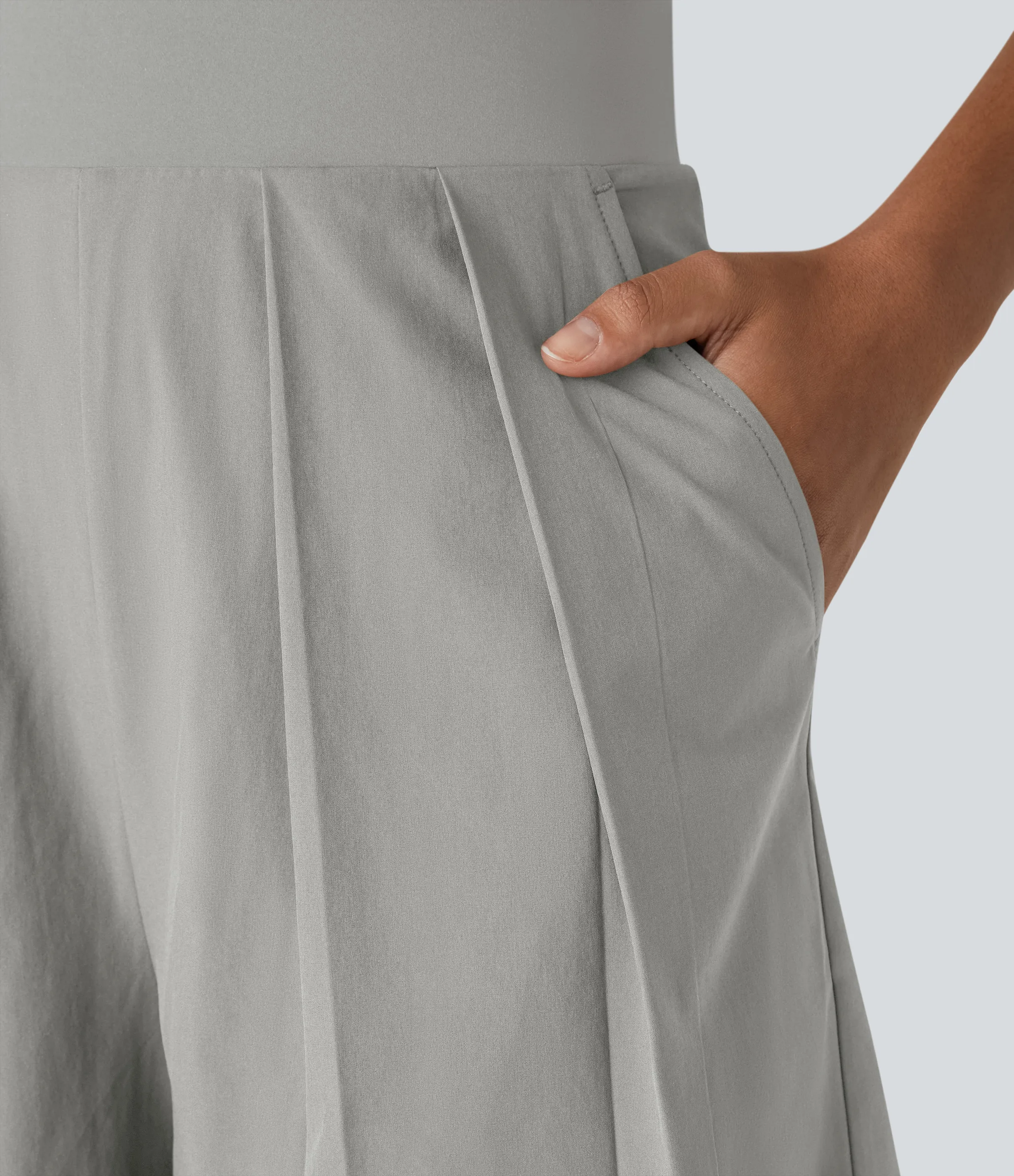 Halara Mono Breezeful™ resort secado rápido bolsillo cremallera invisible lateral sin espalda - Dust Gray - M sold by Halara product image thumbnail 5