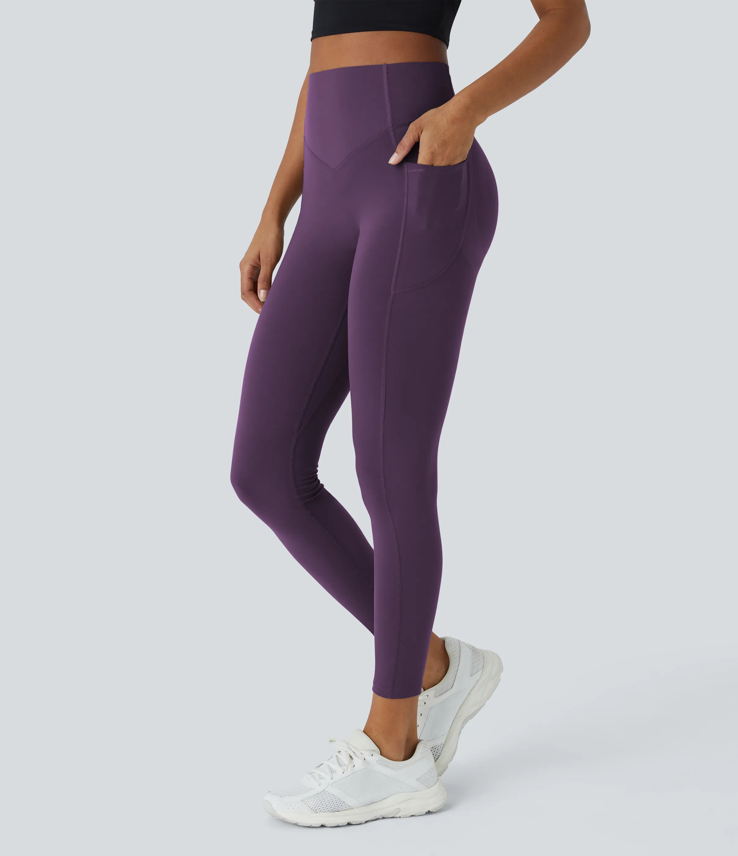 Halara Leggings SoCinched UltraSculpt entrenamiento moldeador bolsillo lateral control abdomen tiro alto - Blackberry Cordial - M(7/8) sold by Halara product image thumbnail 4
